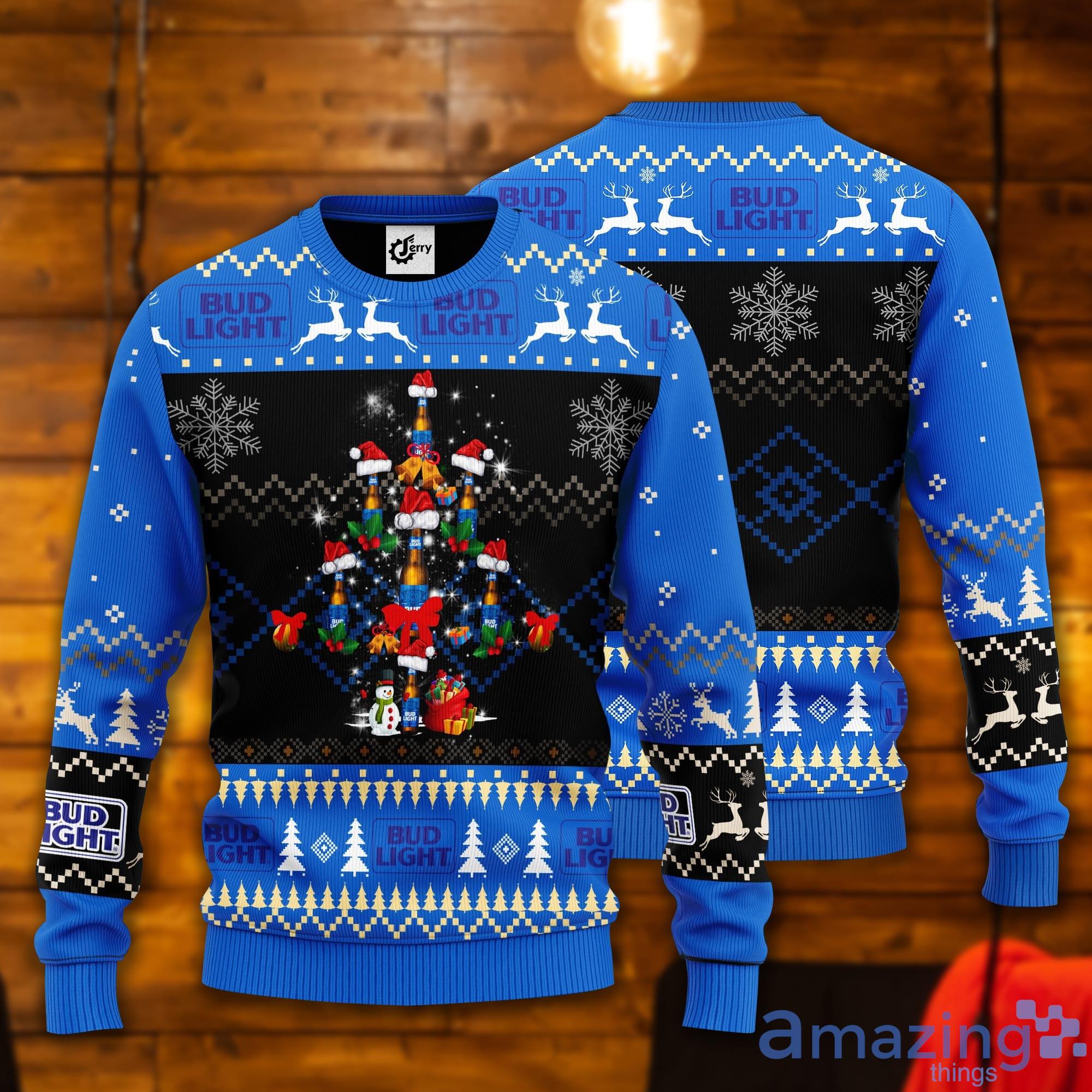 Bud Light Christmas Tree Ugly Christmas Sweater Product Photo 1