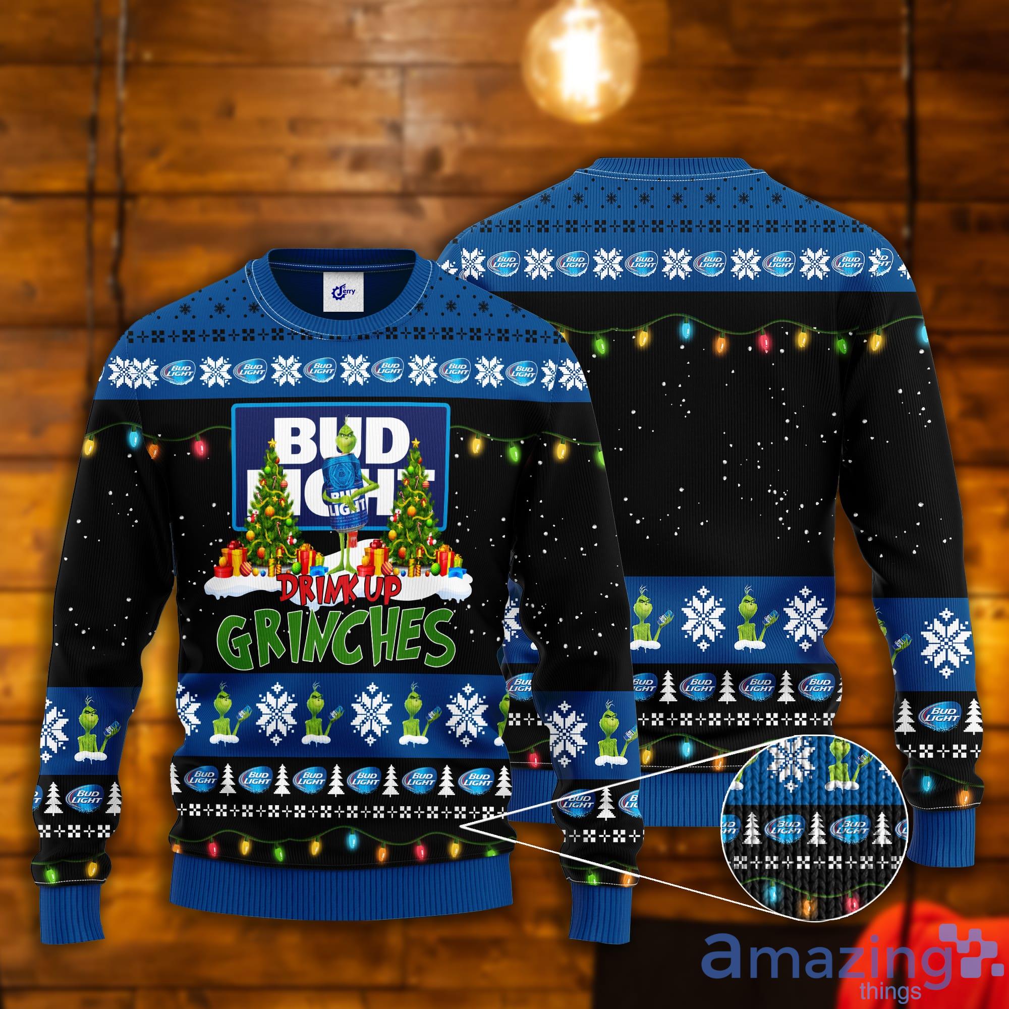 Bud Light Drink Up Grinches Ugly Christmas Sweater Product Photo 1
