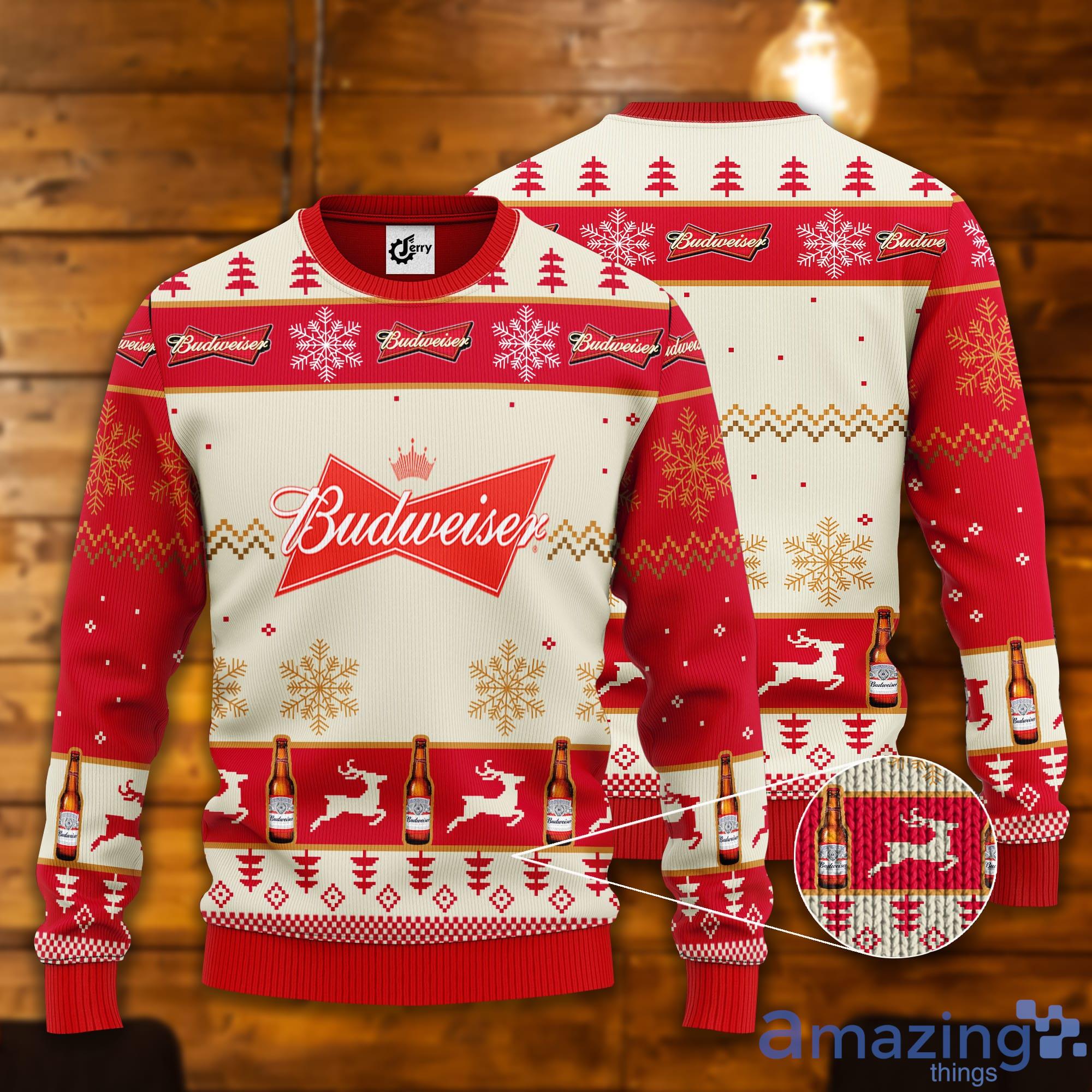 Budweiser Cute Gift Ugly Christmas Sweater Product Photo 1