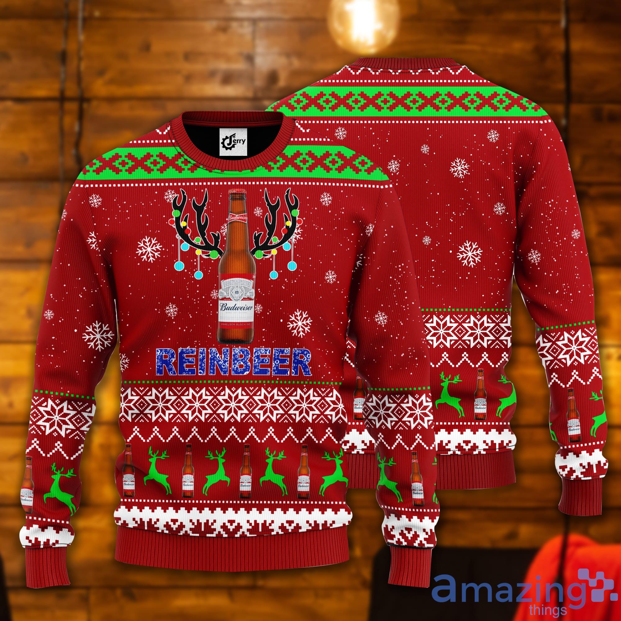 Budweiser Reinbeer Ugly Christmas Sweater Product Photo 1