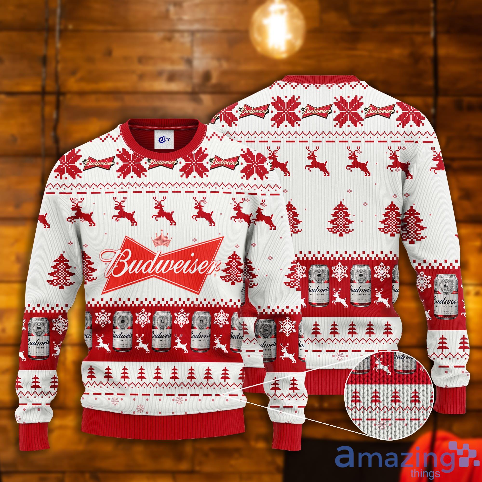 Budweiser White Ugly Christmas Sweater Product Photo 1