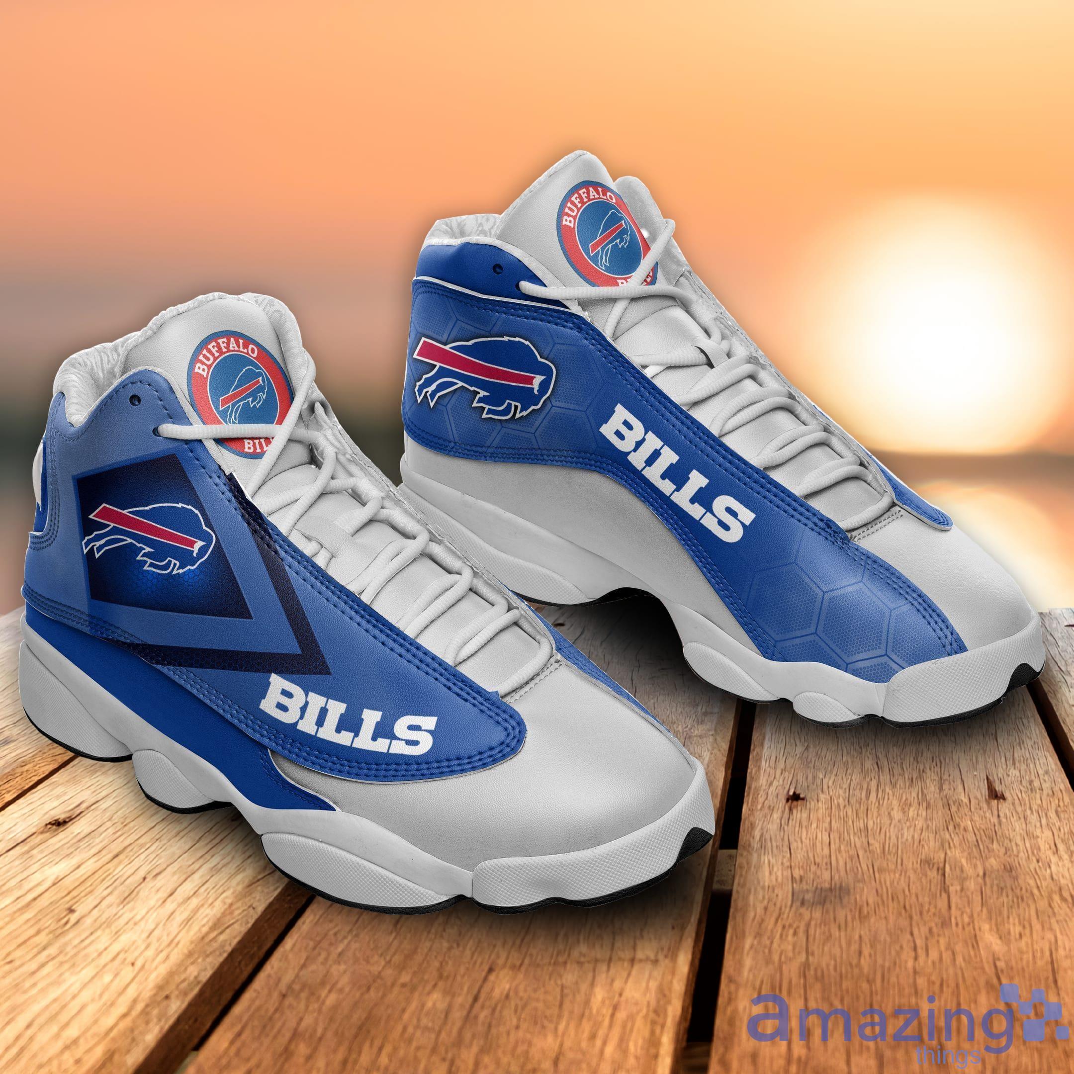 Buffalo Bills Blue Air Jordan 13 Shoes image Buffalo Bills Blue Air Jordan 13 Shoes Product Photo 4