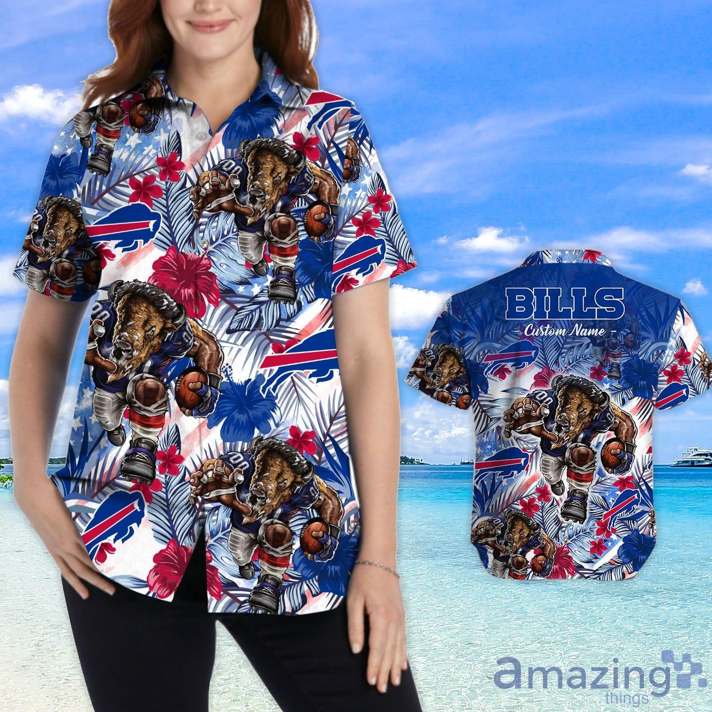 Buffalo Bills Tropical Floral Custom Name Aloha Hawaiian Shirt