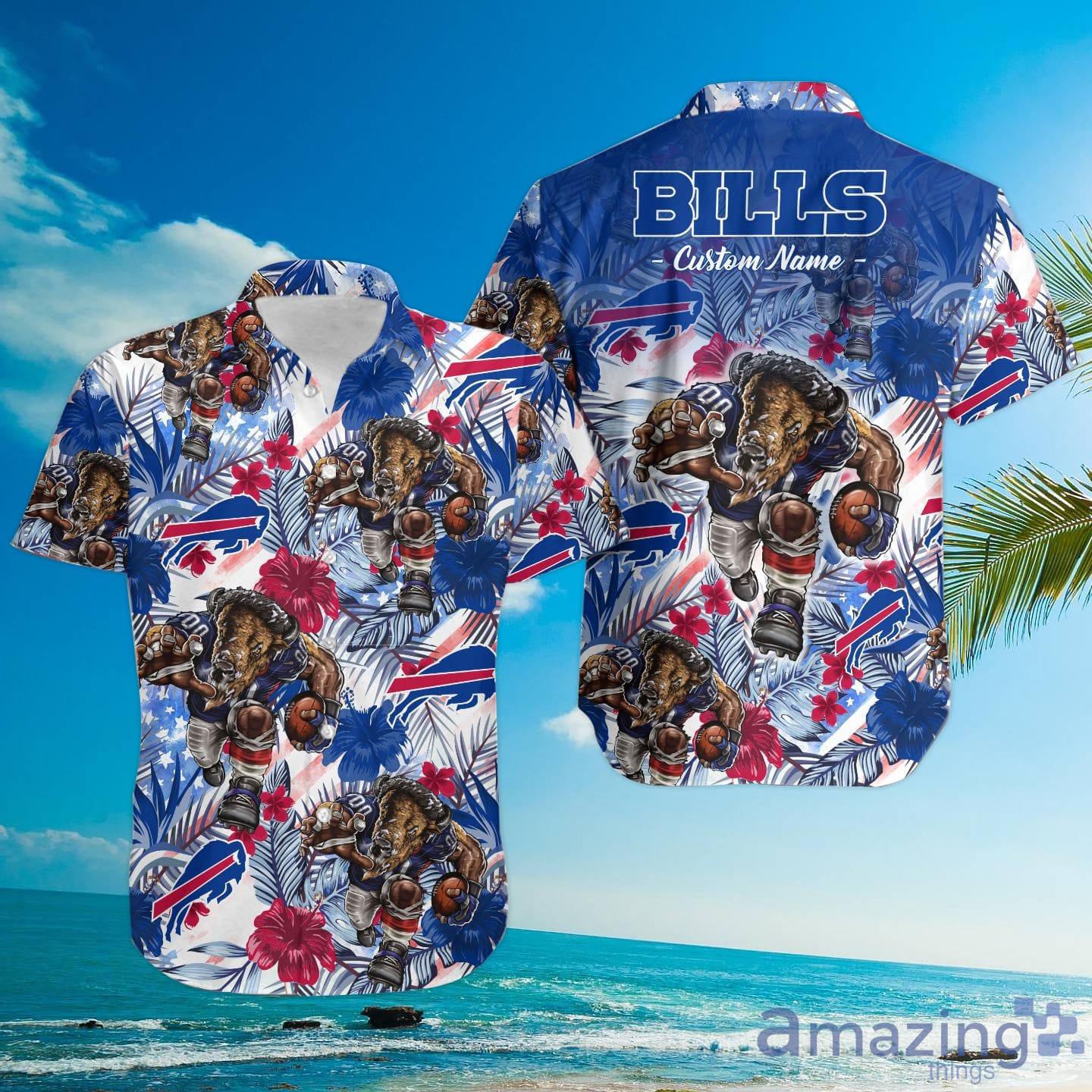 Buffalo Bills Tropical Floral Custom Name Aloha Hawaiian Shirt