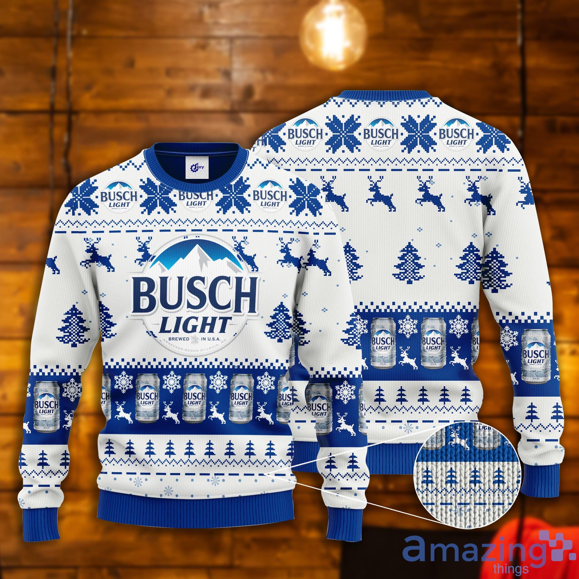 Busch Light Reindeer Pattern Ugly Christmas Sweater Product Photo 1