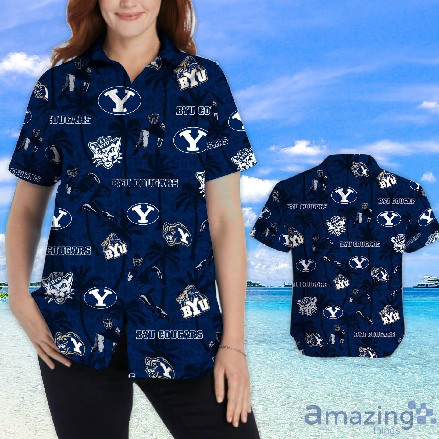 BYU Cougars Tropical Beach Coconut Tree Hawaiian Shirt image BYU Cougars Tropical Beach Coconut Tree Hawaiian Shirt Product Photo 2