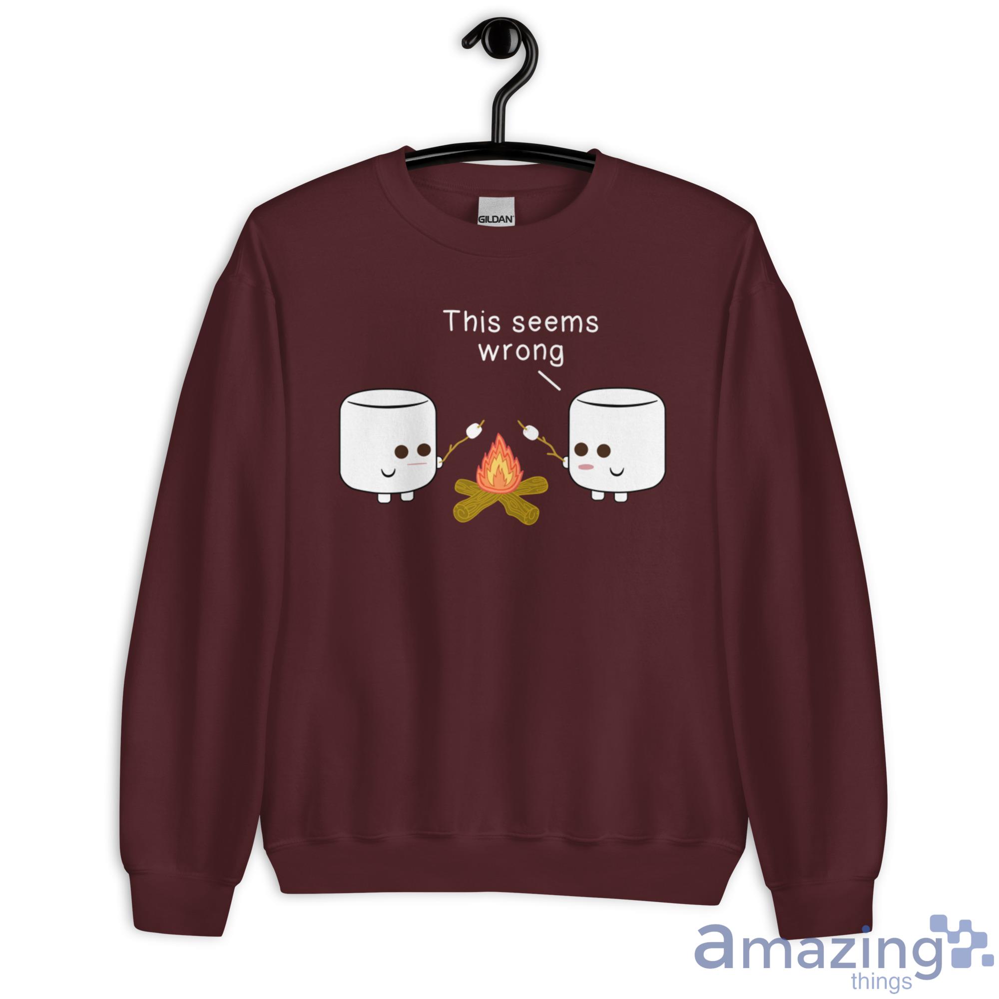 Camping Gif Marshmallow This Seems Wrong Shirt image Camping Gif Marshmallow This Seems Wrong Shirt - Unisex Heavy Blend Crewneck Sweatshirt-1