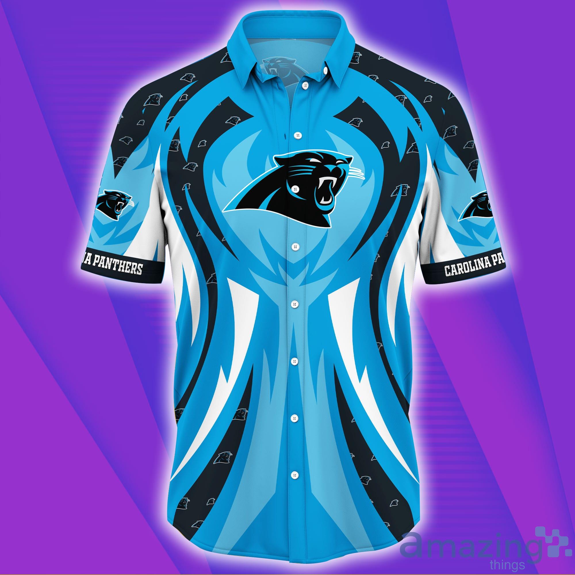 Carolina Panthers NFL Aloha Short Sleeves Hawaiian Shirt image Carolina Panthers NFL Aloha Short Sleeves Hawaiian Shirt Product Photo 2