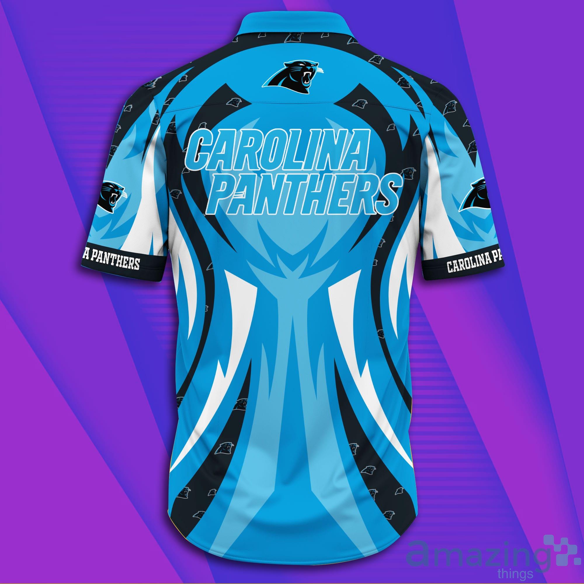 Carolina Panthers NFL Aloha Short Sleeves Hawaiian Shirt image Carolina Panthers NFL Aloha Short Sleeves Hawaiian Shirt Product Photo 3