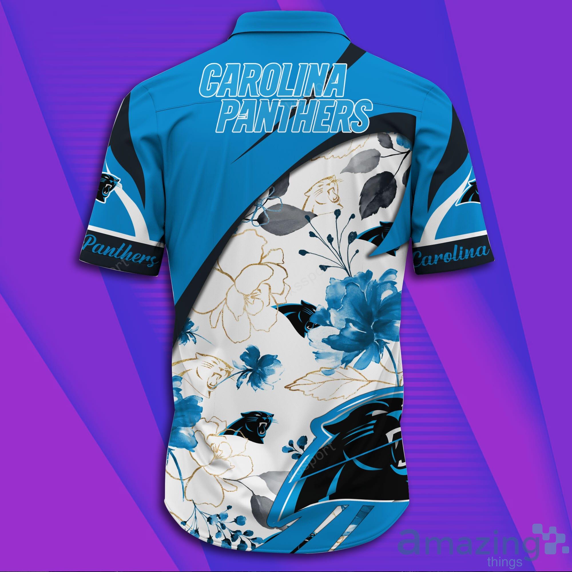 Carolina Panthers NFL Short Sleeve Aloha Hawaiian Shirt image Carolina Panthers NFL Short Sleeve Aloha Hawaiian Shirt Product Photo 2
