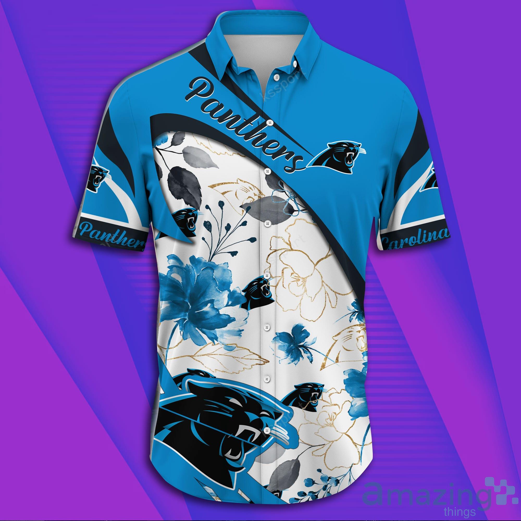 Carolina Panthers NFL Short Sleeve Aloha Hawaiian Shirt image Carolina Panthers NFL Short Sleeve Aloha Hawaiian Shirt Product Photo 3