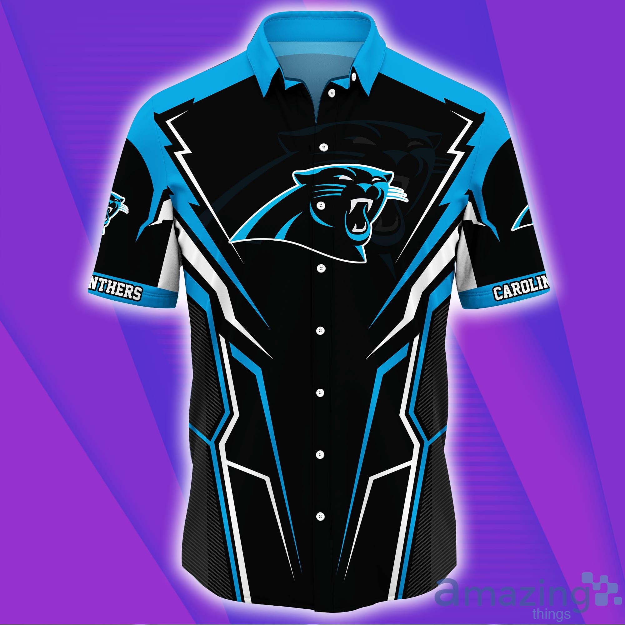 Carolina Panthers NFL Short Sleeves Hawaiian Shirt image Carolina Panthers NFL Short Sleeves Hawaiian Shirt Product Photo 2