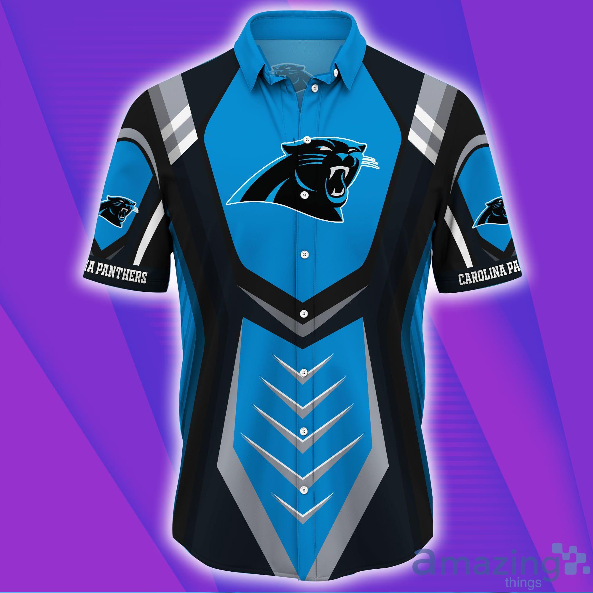 Carolina Panthers NFL Strong Design Short Sleeves Hawaiian Shirt image Carolina Panthers NFL Strong Design Short Sleeves Hawaiian Shirt Product Photo 2