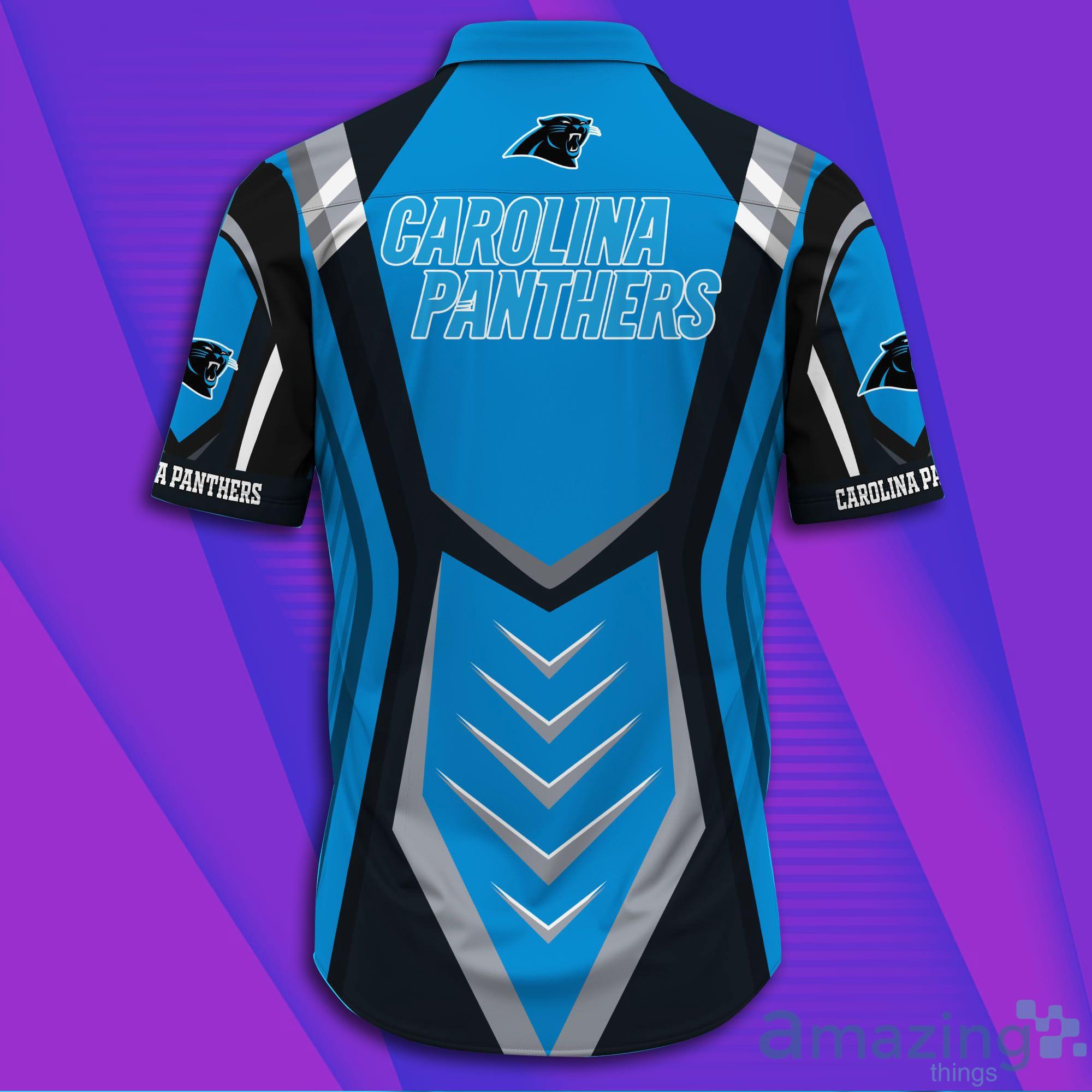 Carolina Panthers NFL Strong Design Short Sleeves Hawaiian Shirt image Carolina Panthers NFL Strong Design Short Sleeves Hawaiian Shirt Product Photo 3