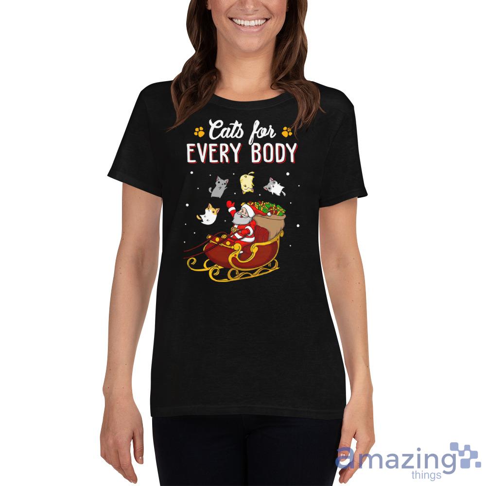 Cats For Everybody Cat Christmas Ugly Christmas Sweatshirt Shirt image Cats For Everybody Cat Christmas Ugly Christmas Sweatshirt Shirt - Ladies Heavy Cotton Short Sleeve T-Shirt