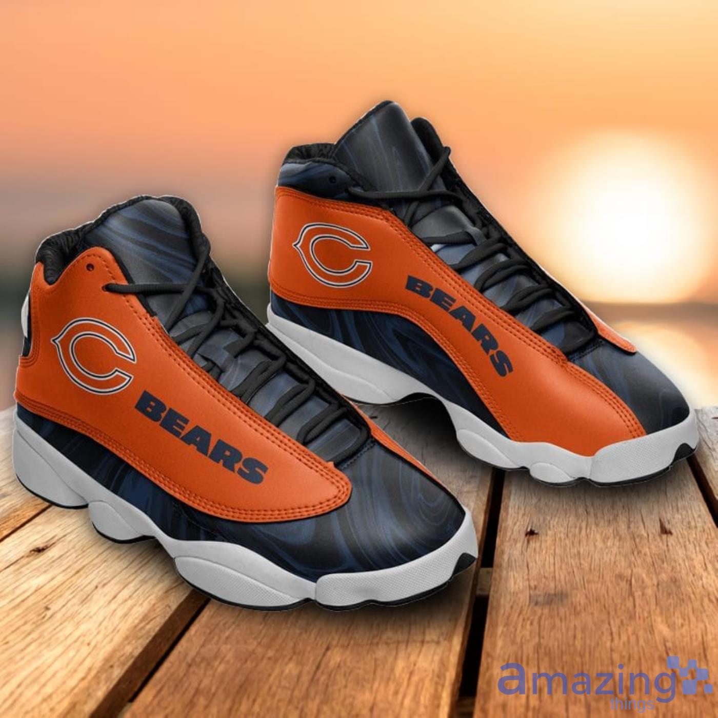 Chicago Bears Marble Pattern Air Jordan 13 Shoes For Fans image Chicago Bears Marble Pattern Air Jordan 13 Shoes For Fans Product Photo 4