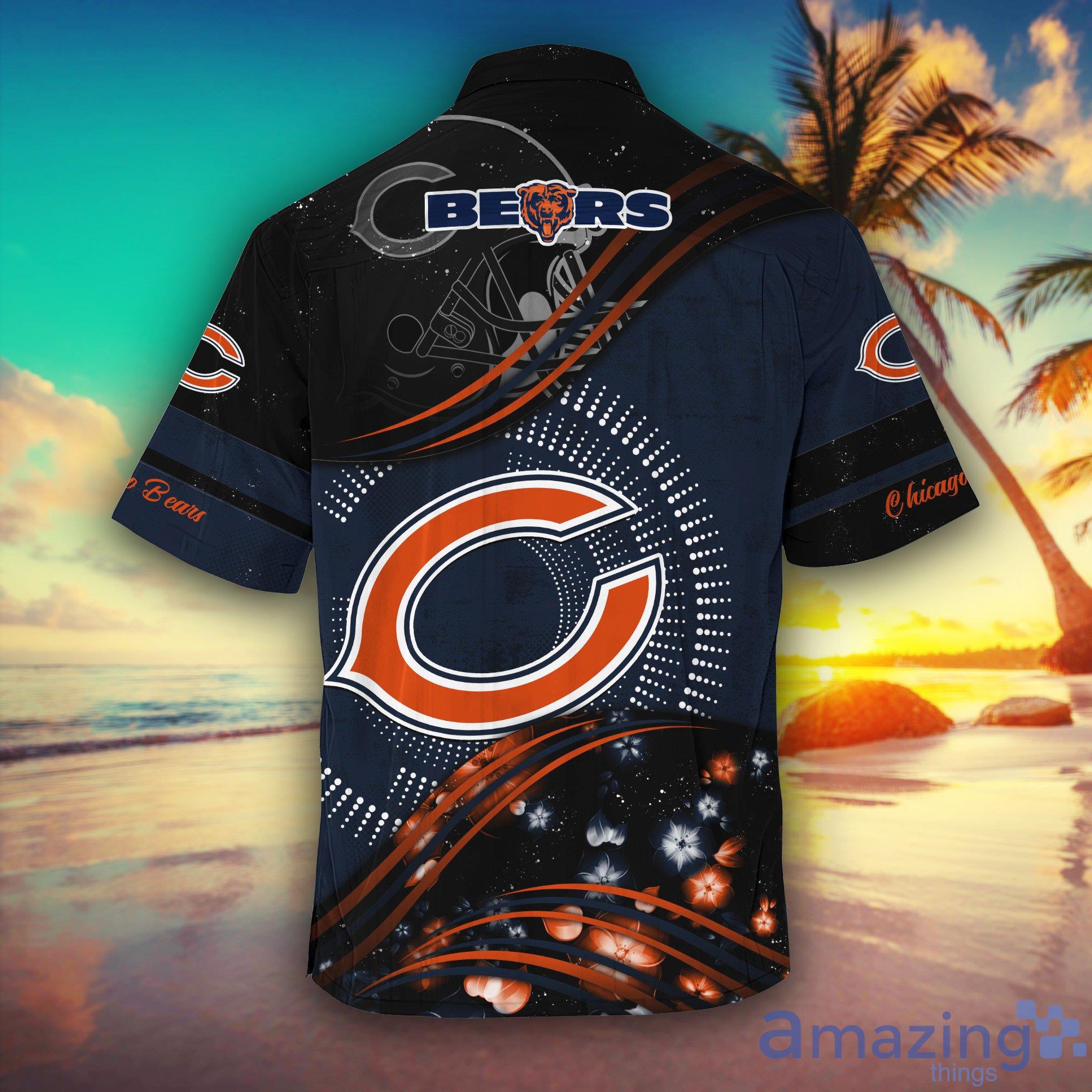 Chicago Bears NFL And Flowers Short Sleeves Hawaiian Shirt