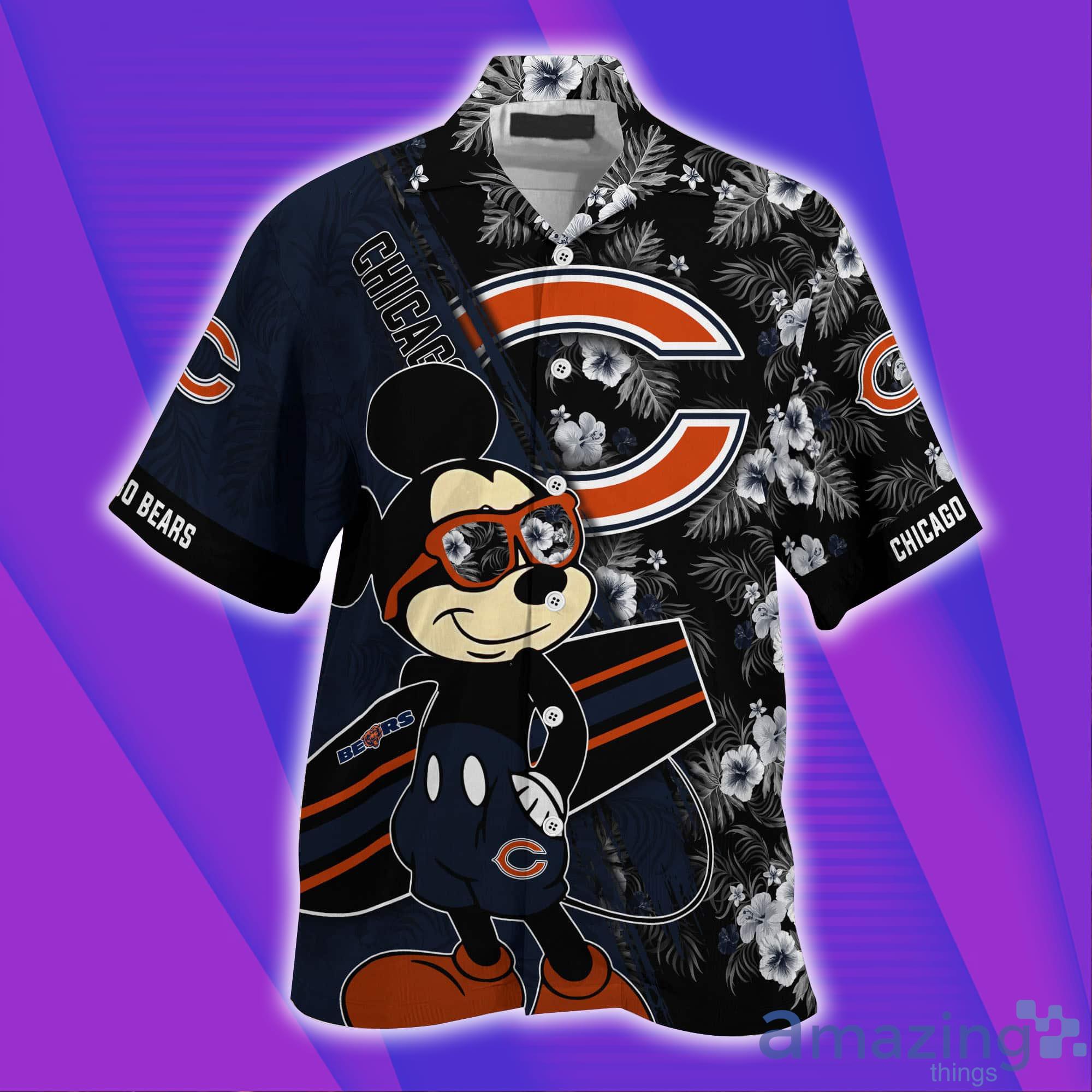 Chicago Bears NFL And Mickey Mouse Short Sleeves Hawaiian Shirt