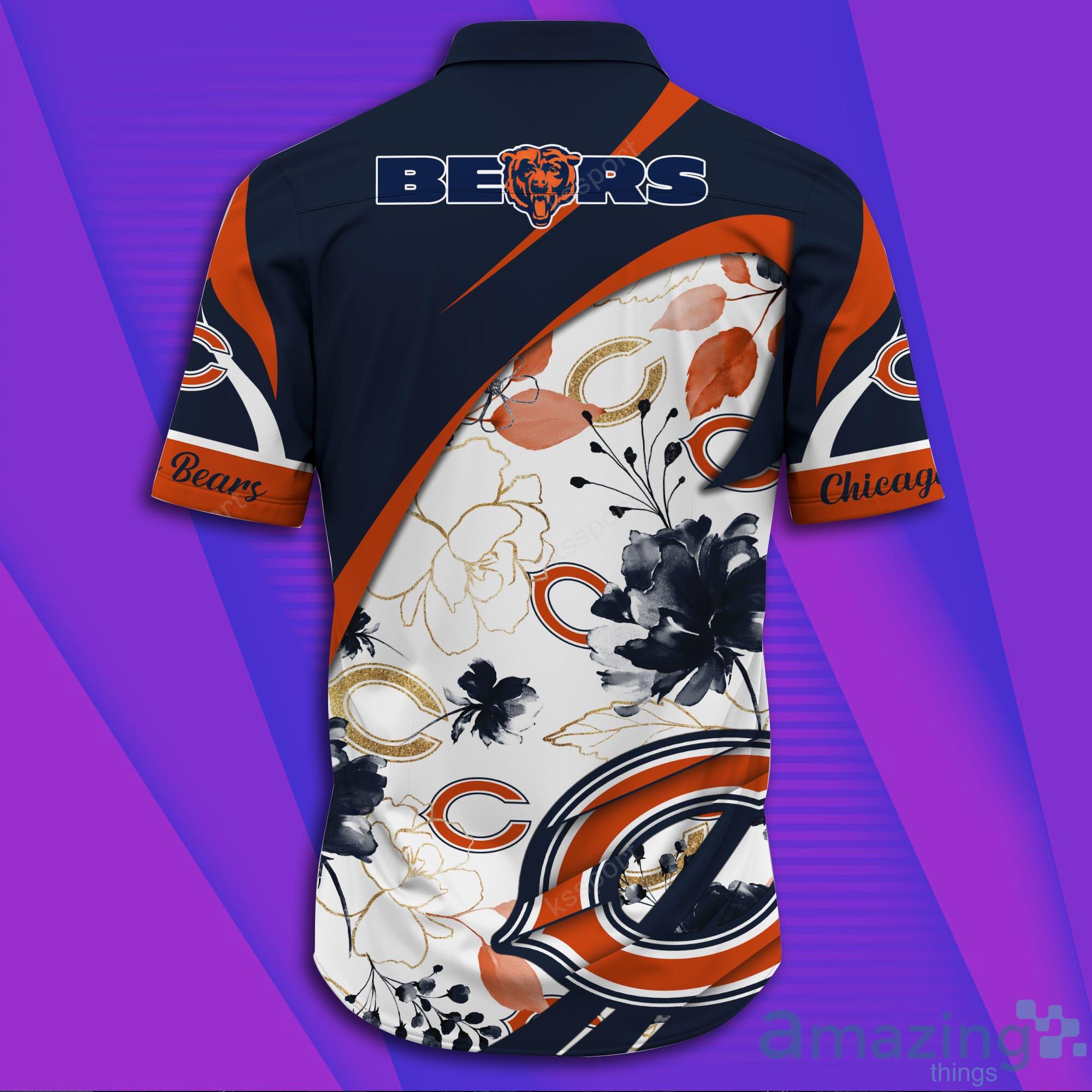 Chicago Bears NFL Short Sleeve Aloha Hawaiian Shirt image Chicago Bears NFL Short Sleeve Aloha Hawaiian Shirt Product Photo 2