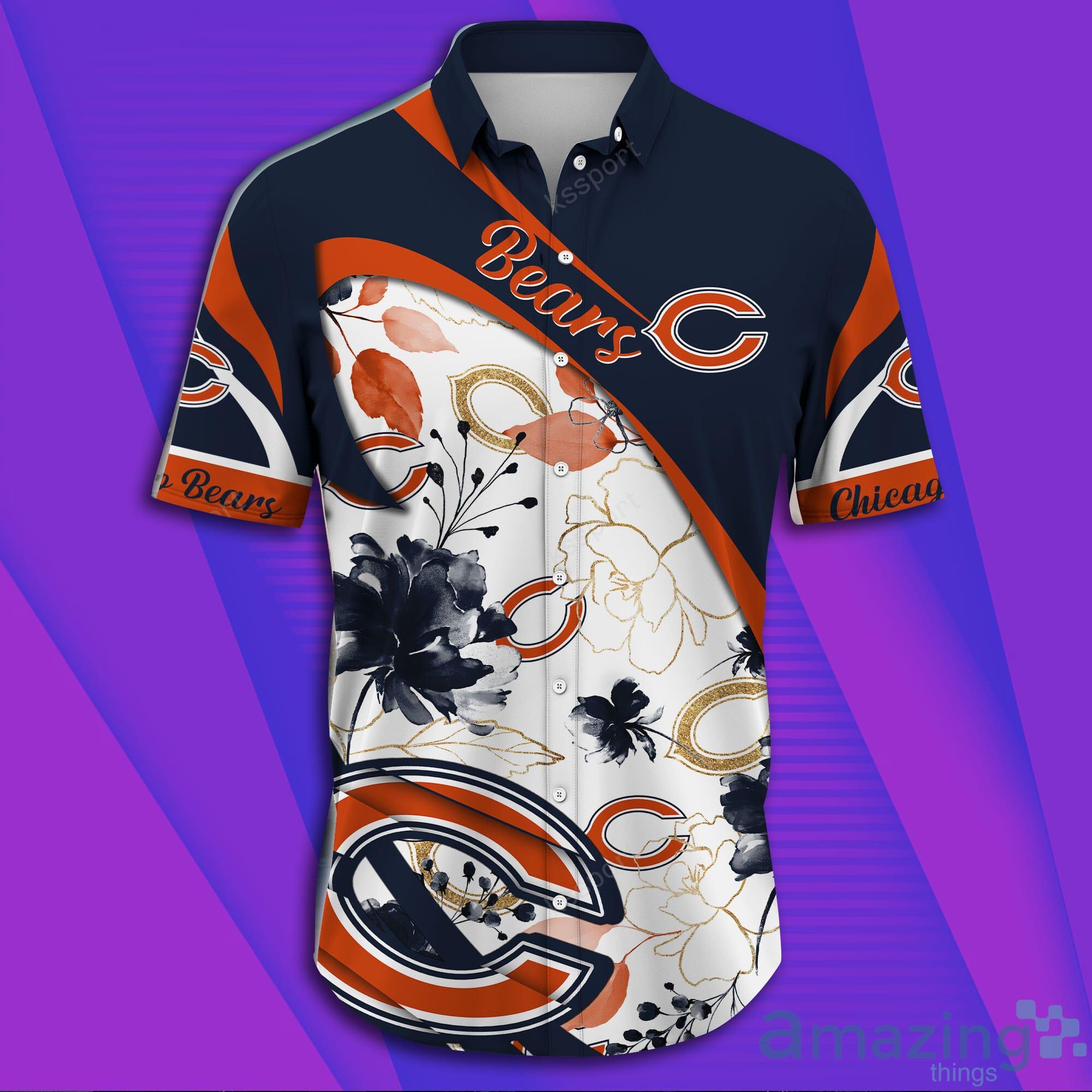 Chicago Bears NFL Short Sleeve Aloha Hawaiian Shirt image Chicago Bears NFL Short Sleeve Aloha Hawaiian Shirt Product Photo 3