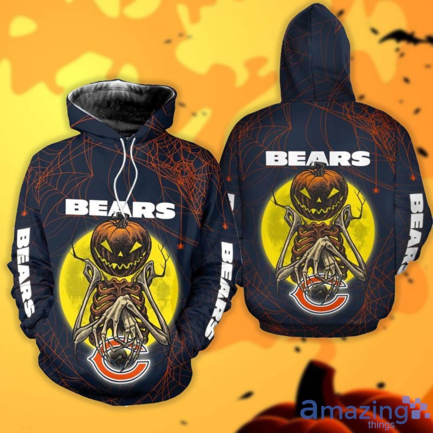 Chicago Bears Pumpskin Monster Halloween 3D All Over Printed Shirts Product Photo 1