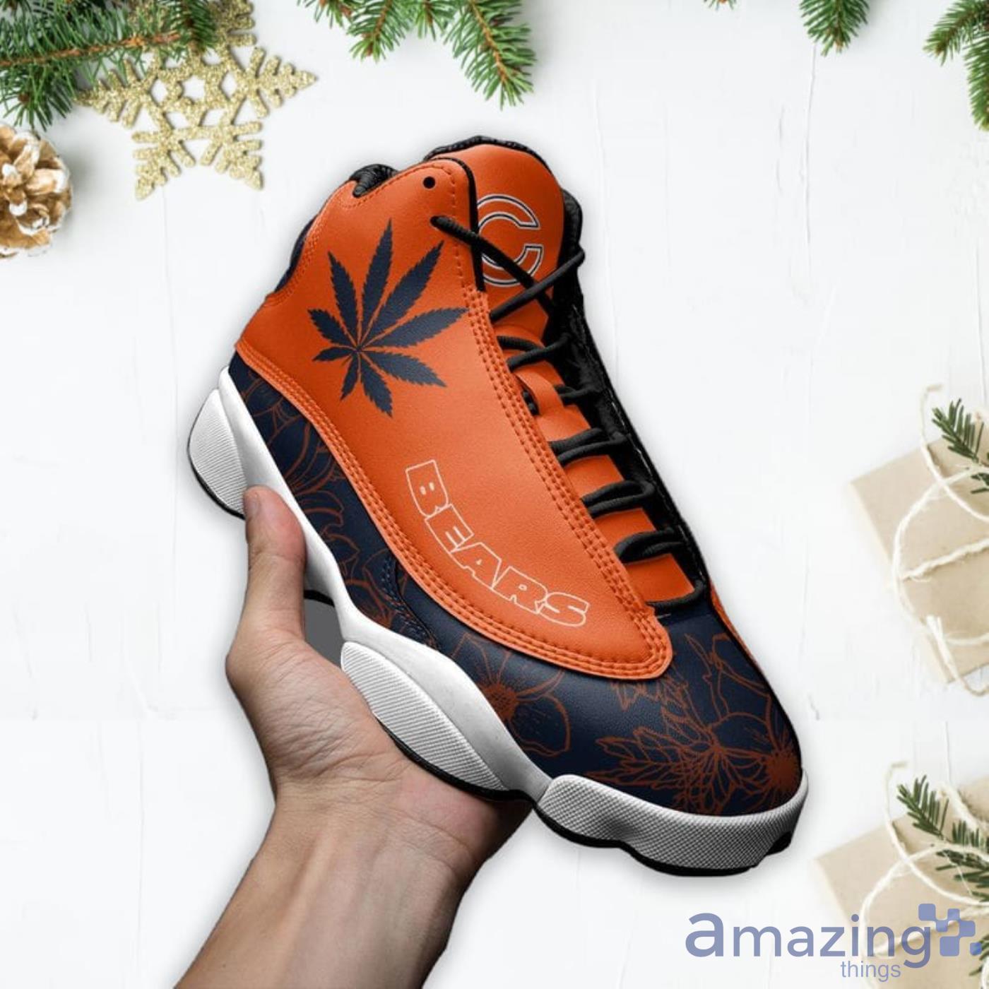Chicago Bears Weed Pattern Air Jordan 13 Shoes For Fans image Chicago Bears Weed Pattern Air Jordan 13 Shoes For Fans Product Photo 3
