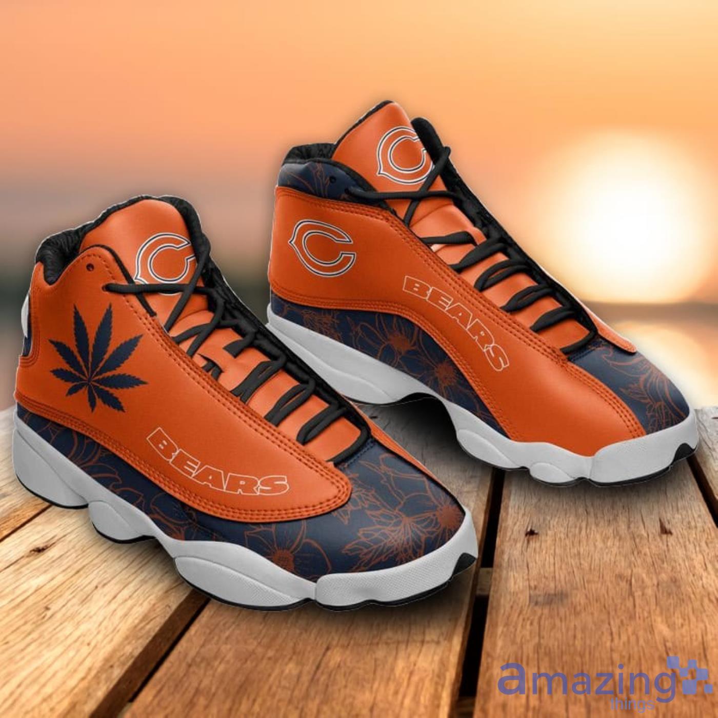 Chicago Bears Weed Pattern Air Jordan 13 Shoes For Fans Product Photo 1 Chicago Bears Weed Pattern Air Jordan 13 Shoes For Fans Product Photo 1