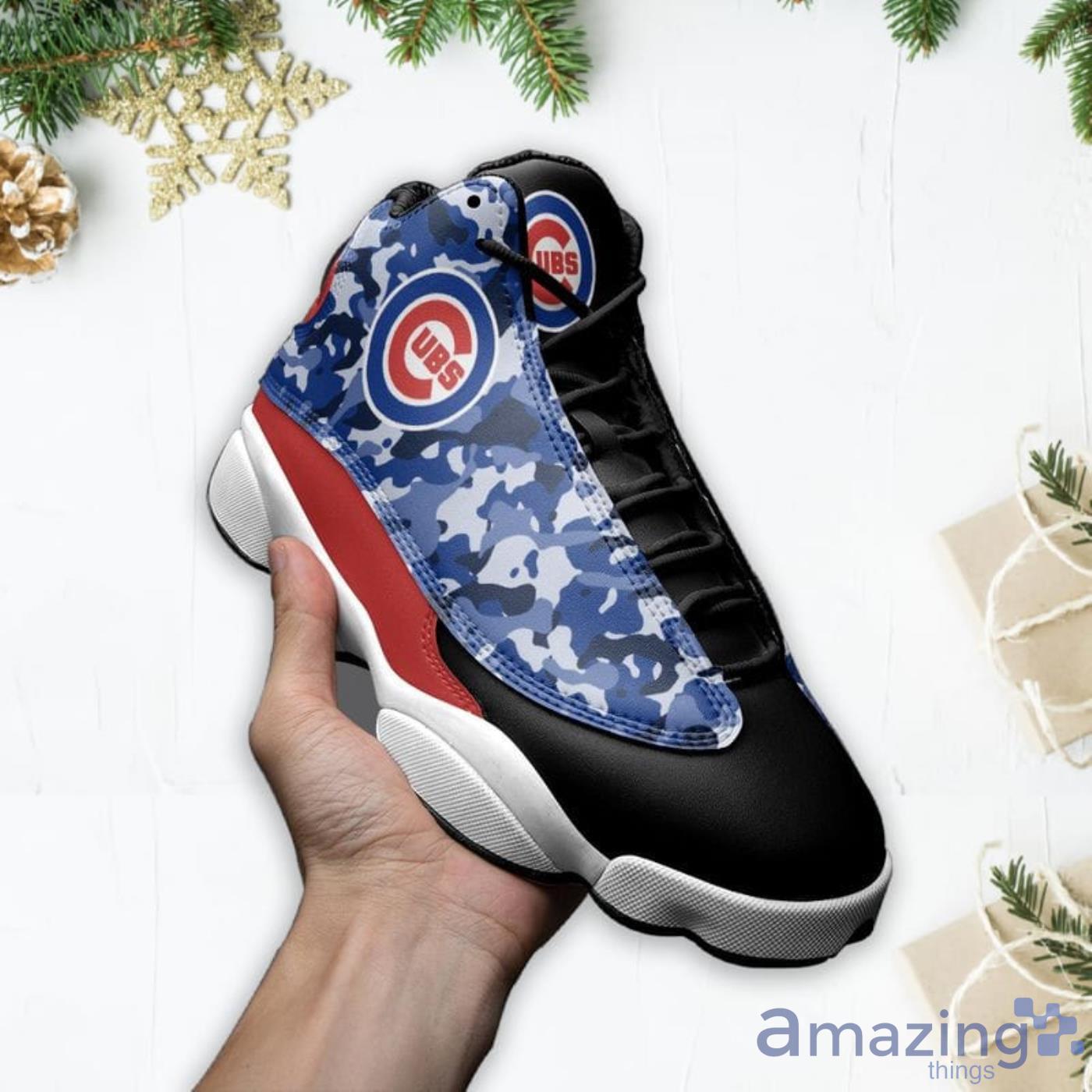 Chicago Cubs Camo Pattern Air Jordan 13 Shoes For Fans