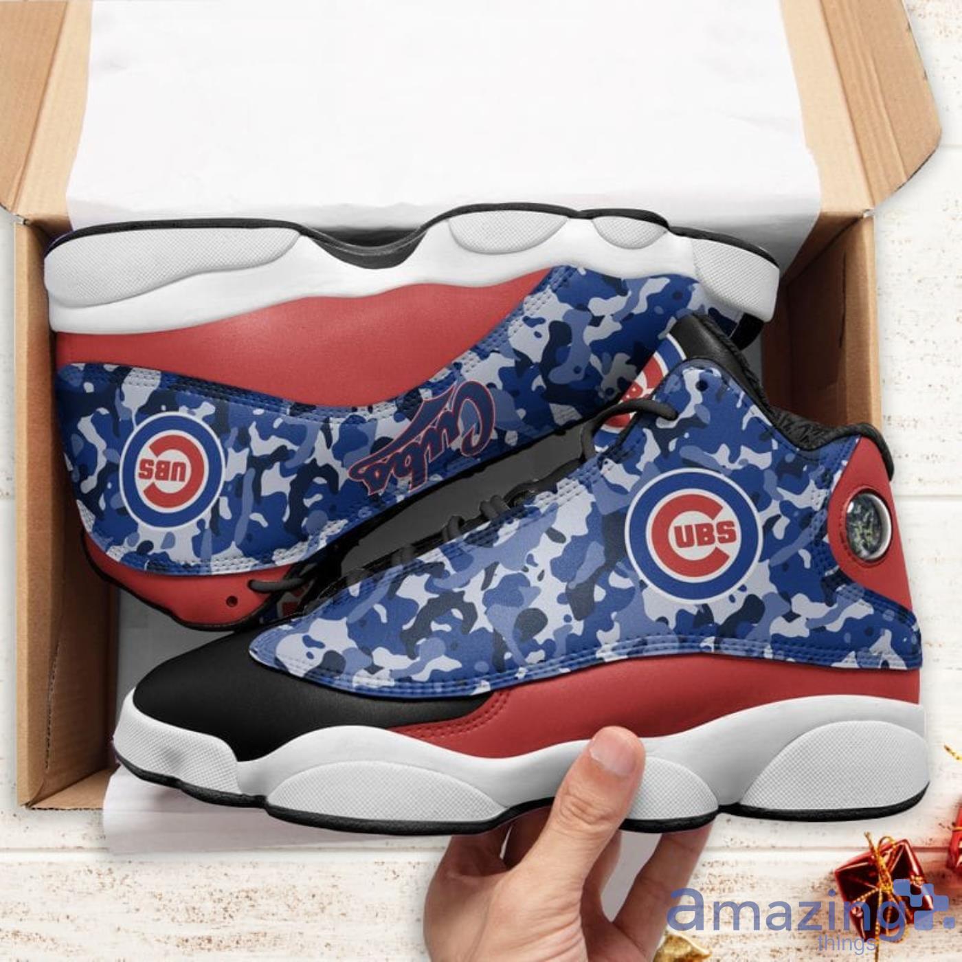 Chicago Cubs Camo Pattern Air Jordan 13 Shoes For Fans image Chicago Cubs Camo Pattern Air Jordan 13 Shoes For Fans Product Photo 5