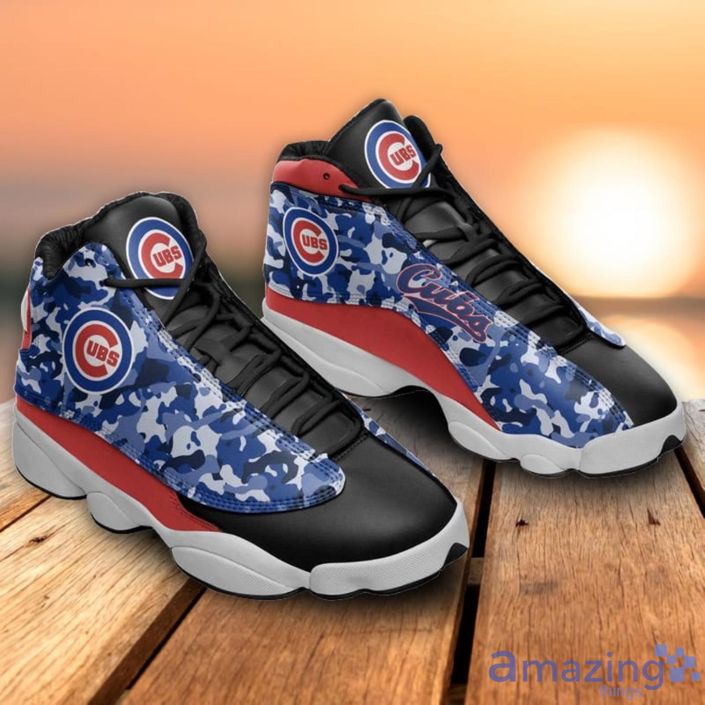 Chicago Cubs Camo Pattern Air Jordan 13 Shoes For Fans