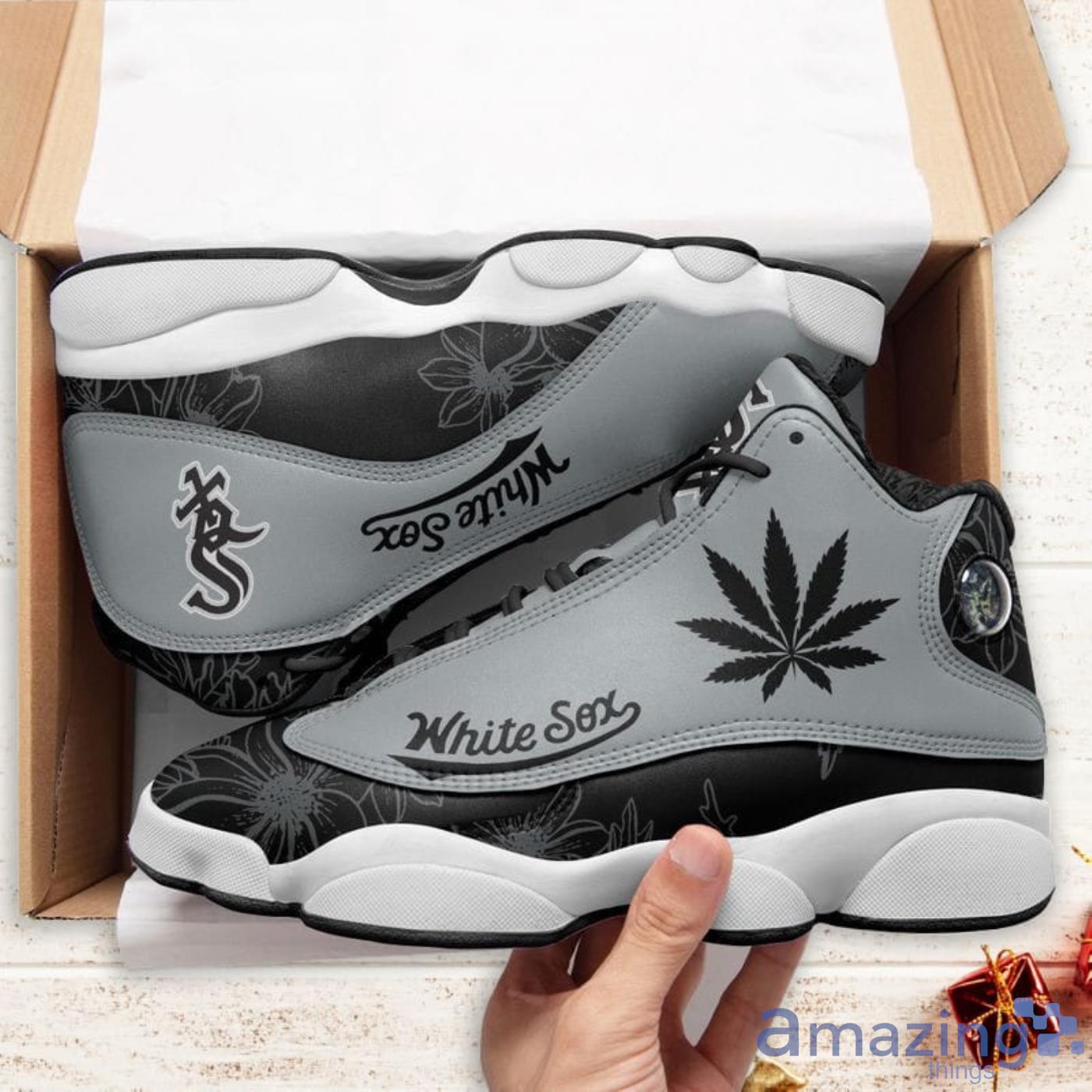 Chicago White Sox Weed Pattern Air Jordan 13 Shoes For Fans image Chicago White Sox Weed Pattern Air Jordan 13 Shoes For Fans Product Photo 2