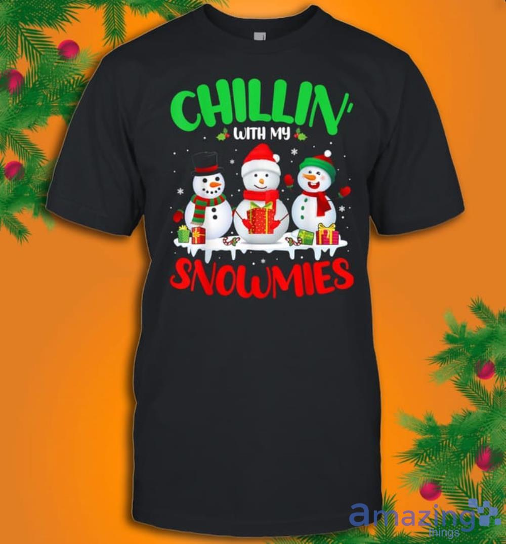 Chillin' With My Snowmies Merry Christmas Santa Snowman T-Shirt Product Photo 1 Chillin' With My Snowmies Merry Christmas Santa Snowman T-Shirt Product Photo 1