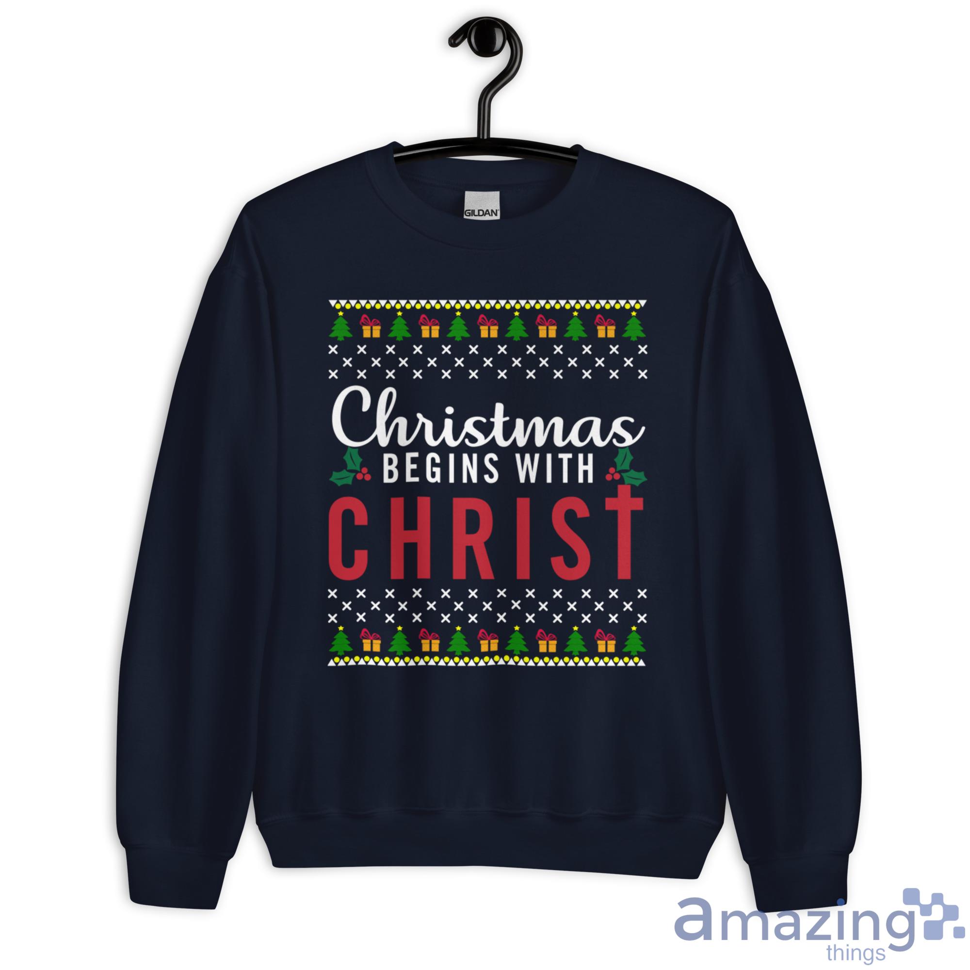Christmas Begins With Christ Christmas Sweatshirt - G180 Unisex Heavy Blend Crewneck Sweatshirt-1