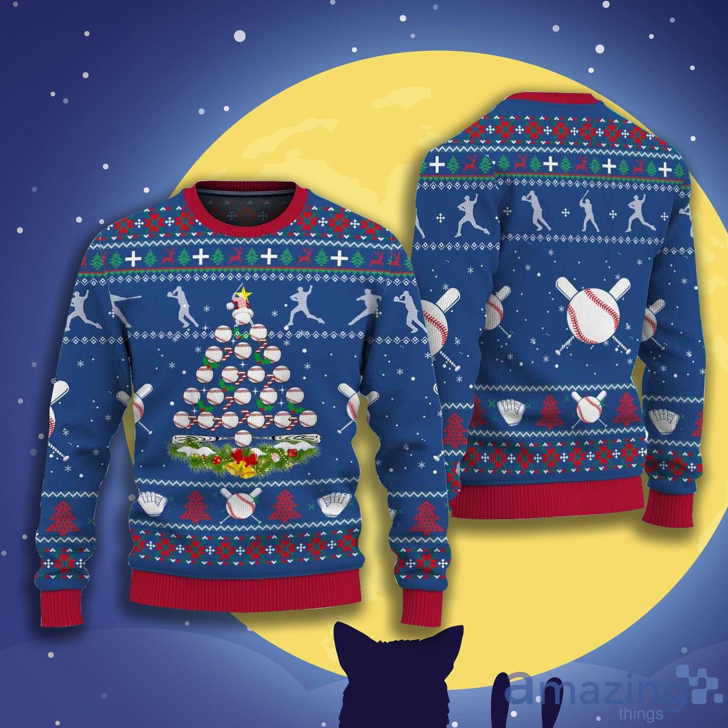 Christmas Gift For Baseball Lovers Baseball Pine Tree Ugly Christmas Sweater Product Photo 1 Christmas Gift For Baseball Lovers Baseball Pine Tree Ugly Christmas Sweater Product Photo 1