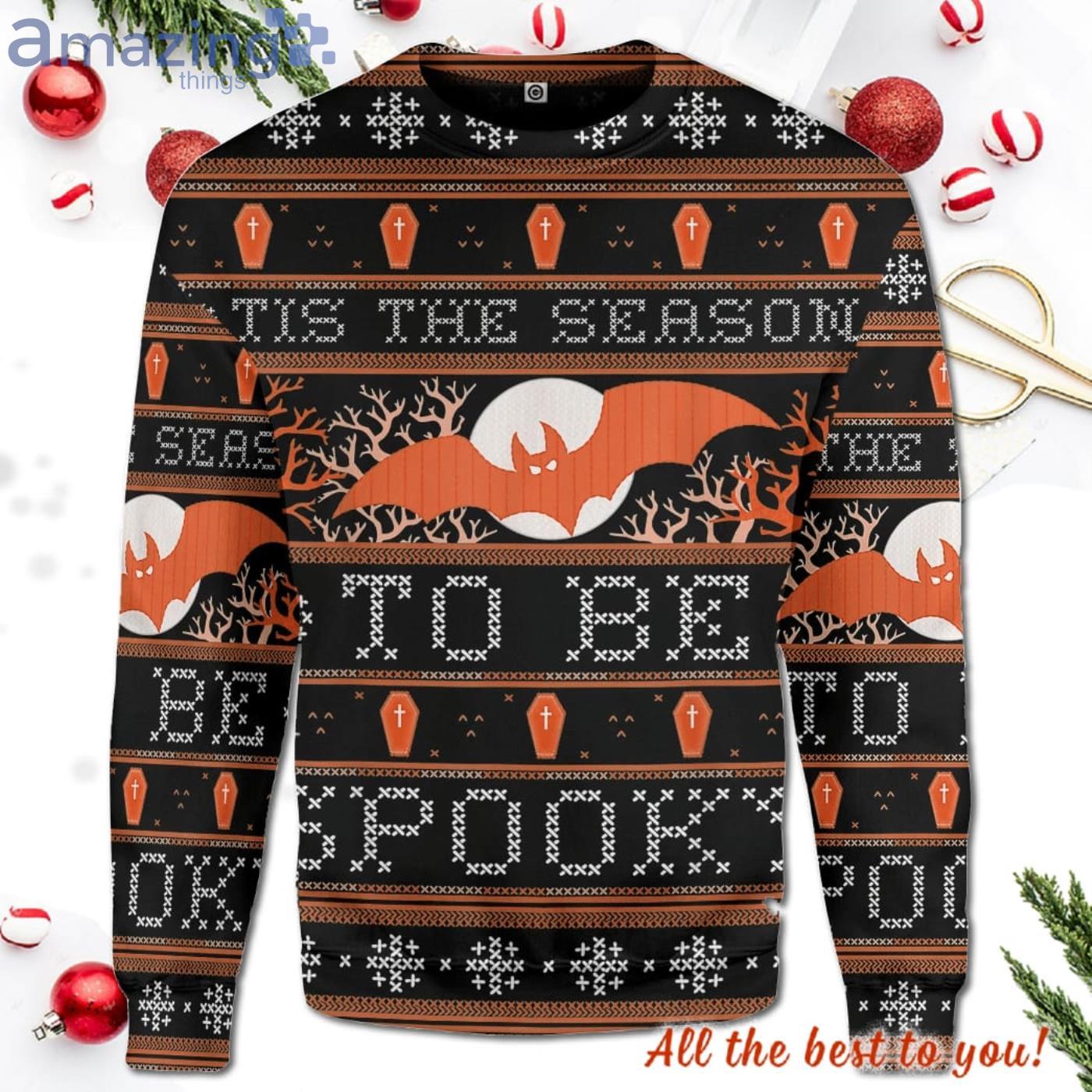 Christmas Ugly Halloween Spooky Season All Over Print Hoodie Sweater TShirt Product Photo 1