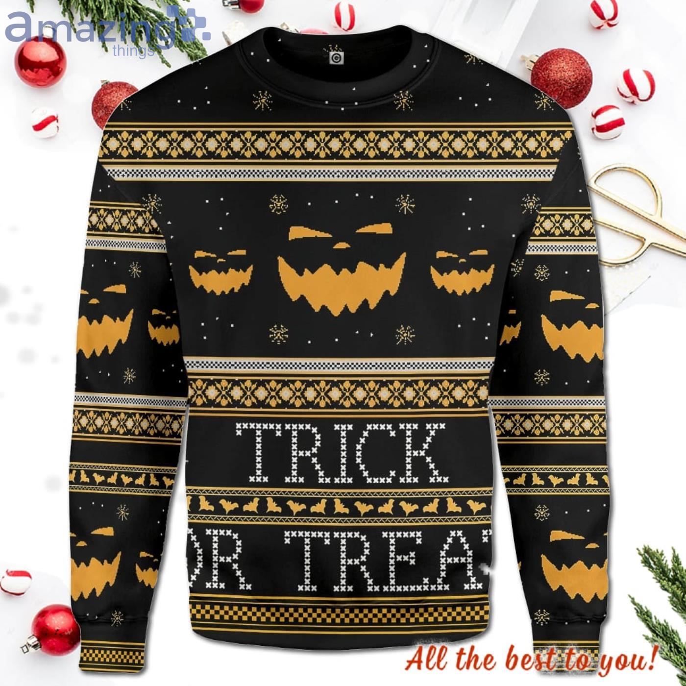 Christmas Ugly Halloween Trick Or Treat All Over Print Hoodie Sweater TShirt Product Photo 1