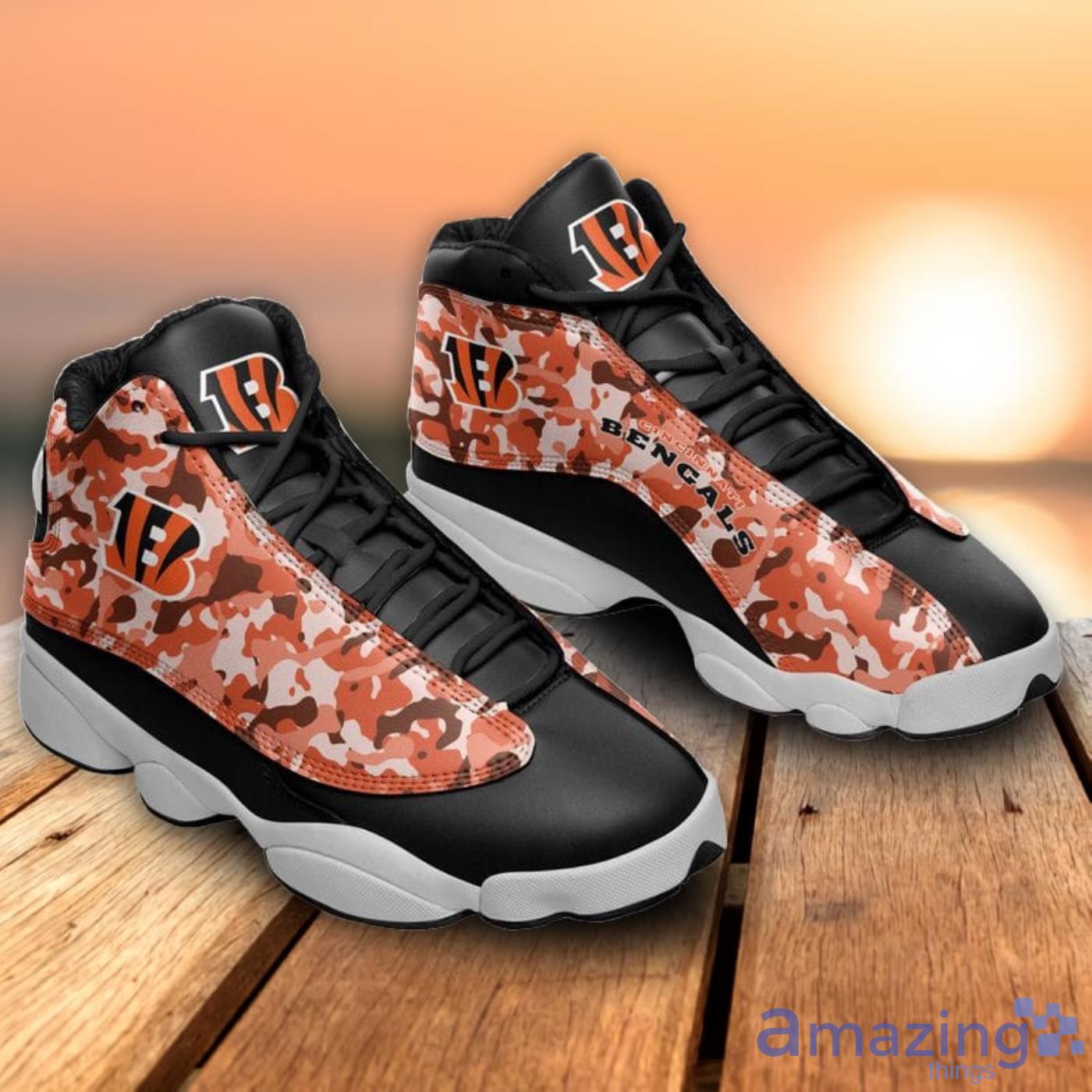 Cincinnati Bengals Air Jordan 13 Sneakers Sport Shoes Full Size 