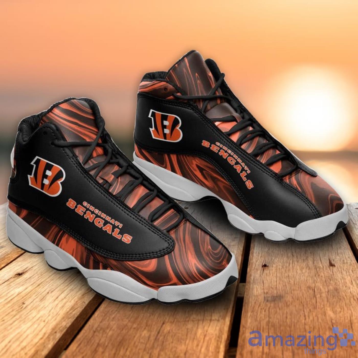 Cincinnati Bengals Air Jordan 13 Sneakers Sport Shoes Full Size 