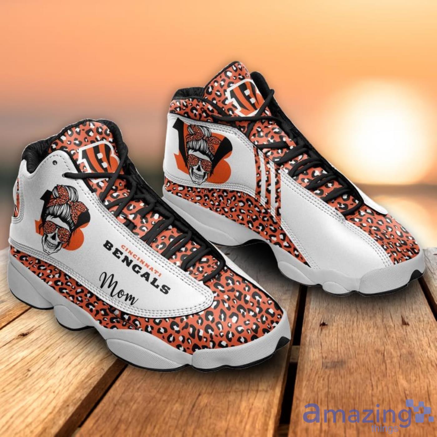 Cincinnati Bengals Mom Leopard Pattern Air Jordan 13 Shoes For Fans