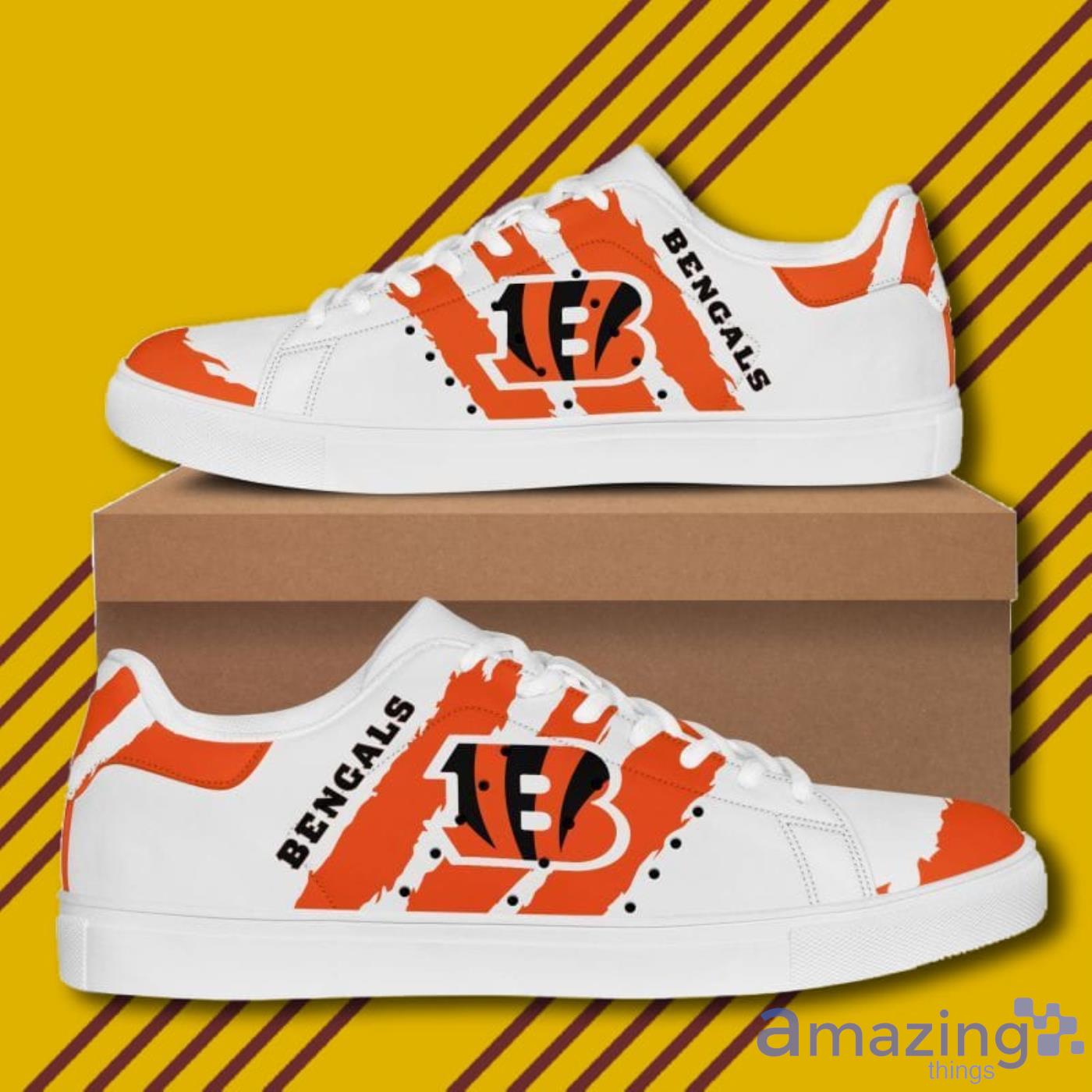 Cincinnati Bengals NFL Black And White Skate Shoes image Cincinnati Bengals NFL Black And White Skate Shoes Product Photo 2