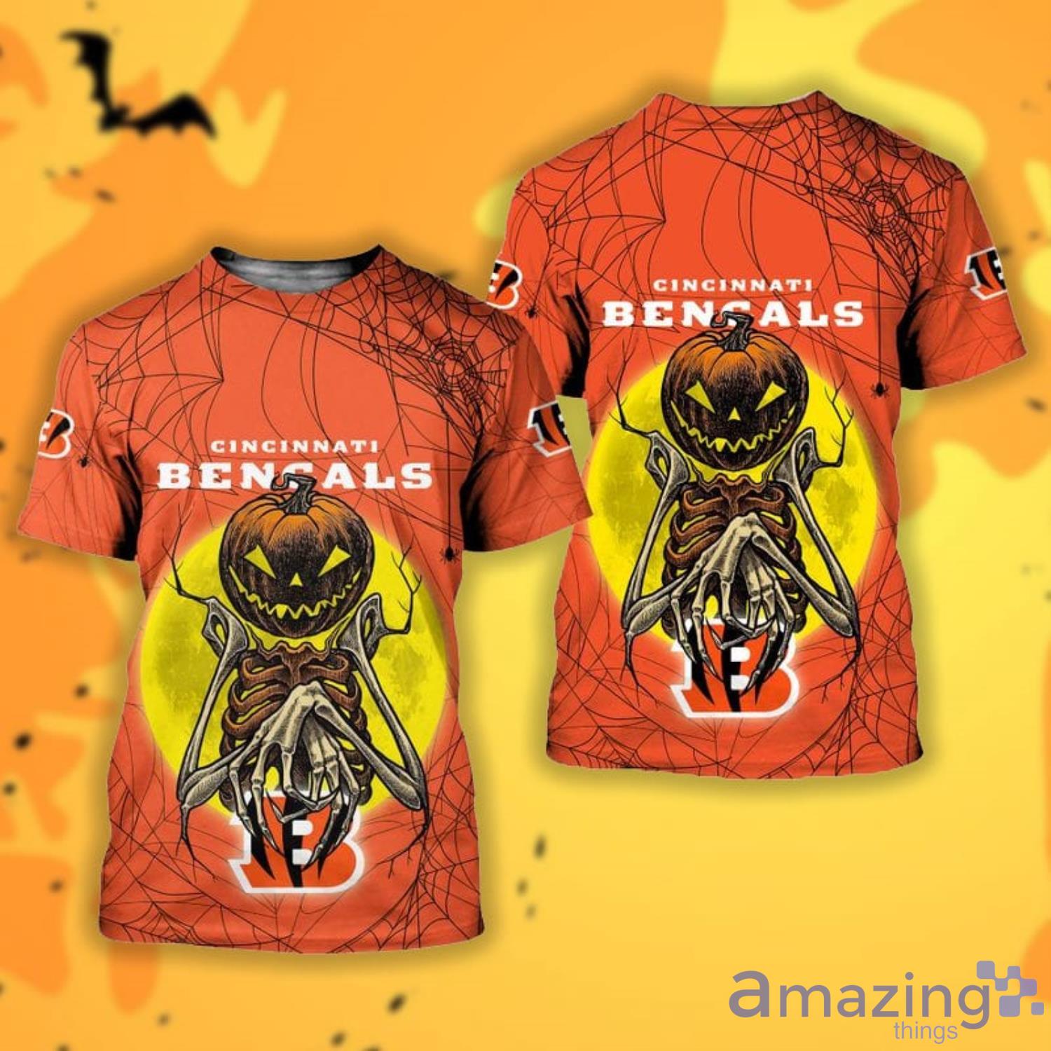 Cincinnati Bengals Pumpskin Monster Halloween 3D All Over Printed