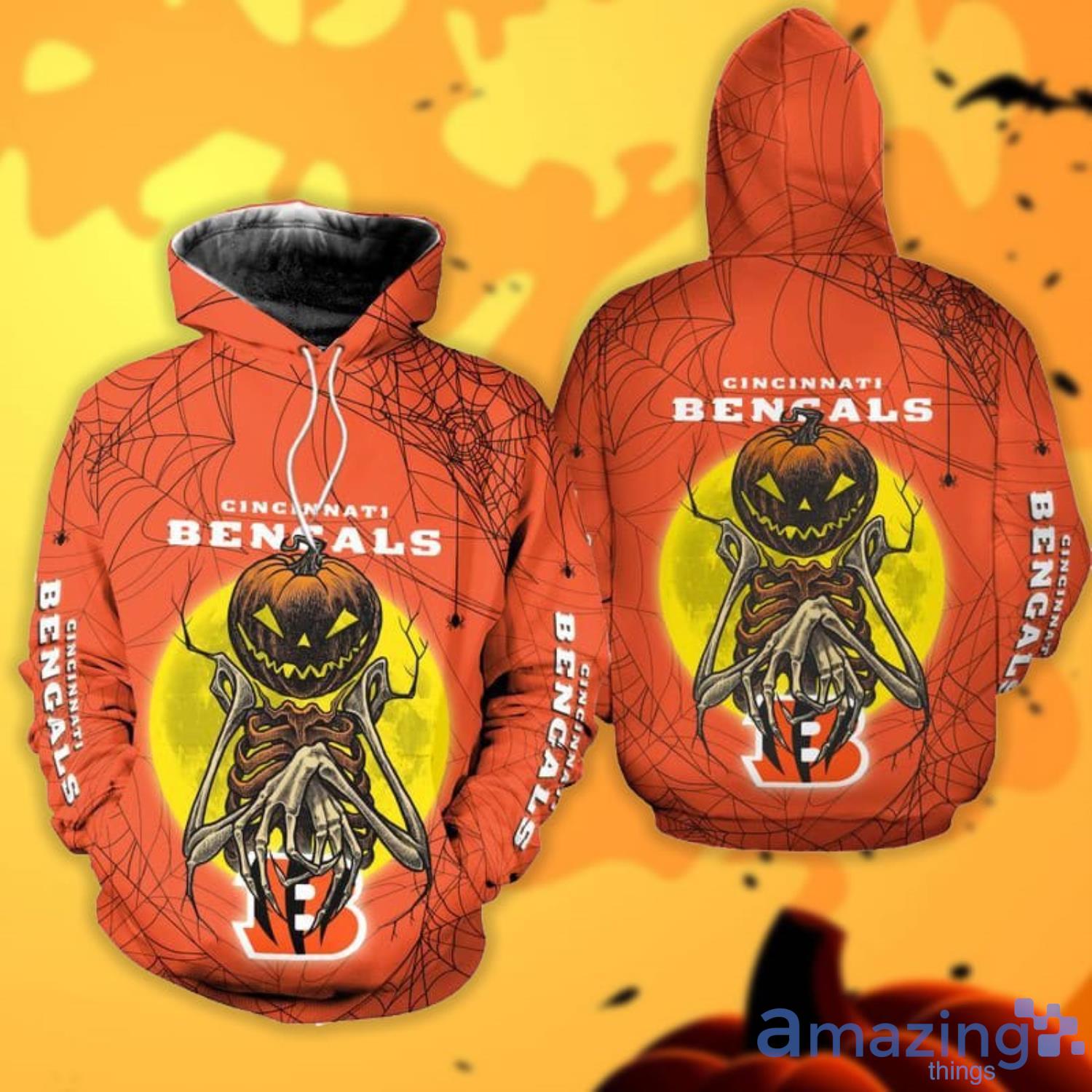 Cincinnati Bengals Pumpskin Monster Halloween 3D All Over Printed