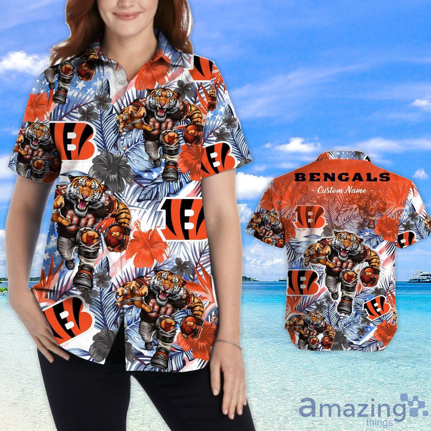 Bengals Hawaiian Shirt Cincinnati Bengals Tropical Flower Short