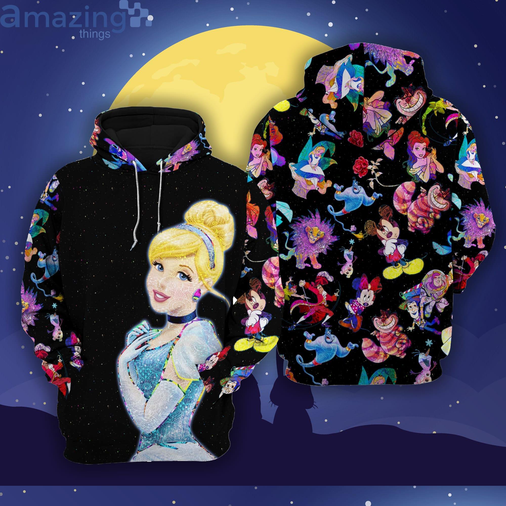 Cinderella Princess Galaxy Night Sky Patterns Disney 3D Hoodie Zip Hoodie Product Photo 1