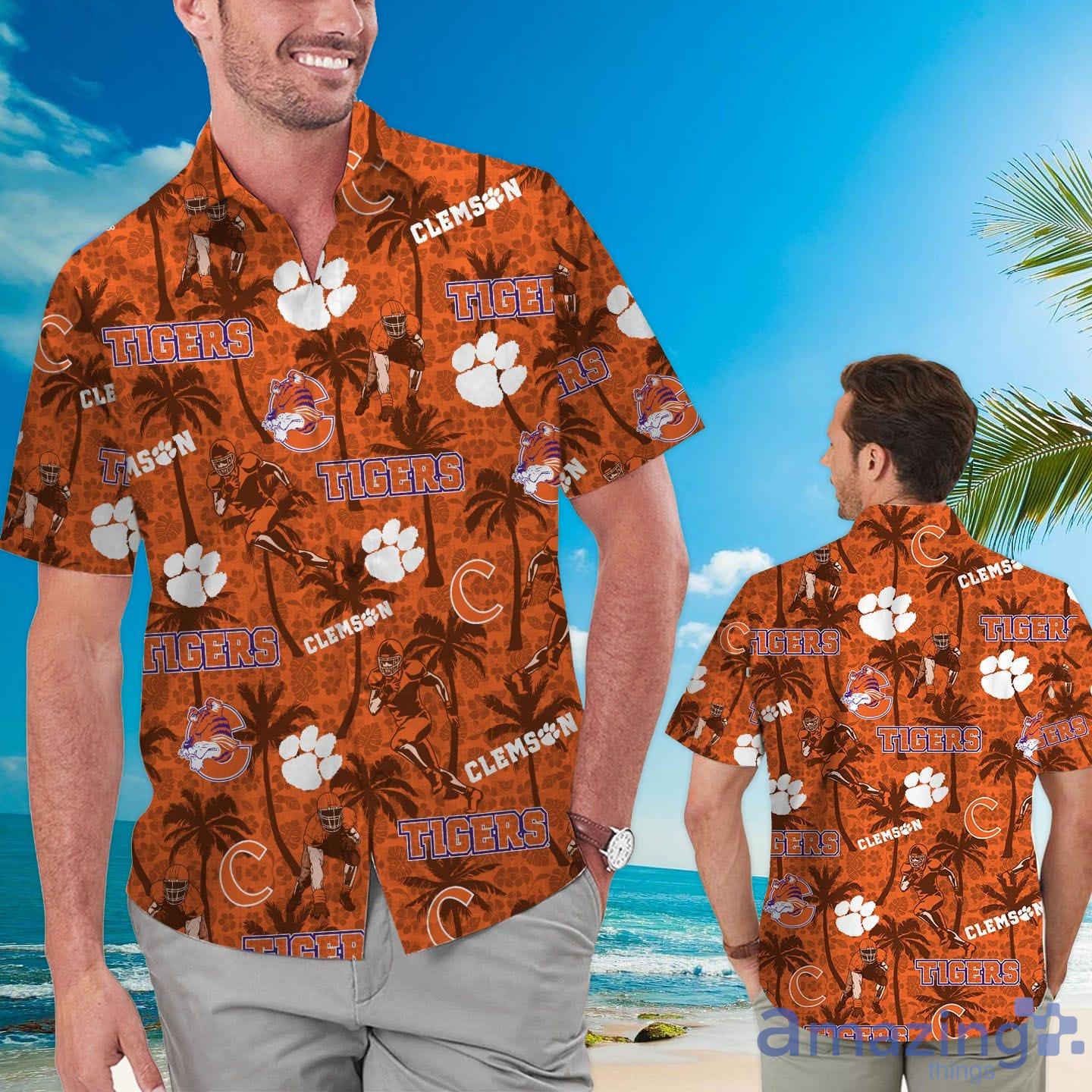 Clemson Tigers Tropical Beach Coconut Tree Hawaiian Shirt Product Photo 1