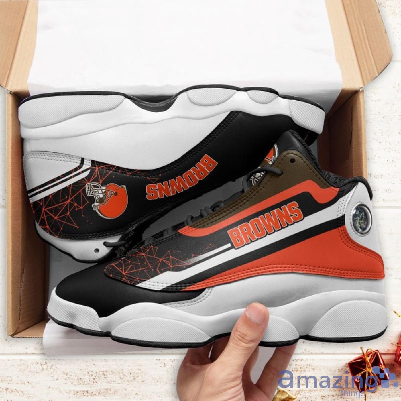 Cleveland Browns Skull Air Jordan 13 Sneakers Shoes