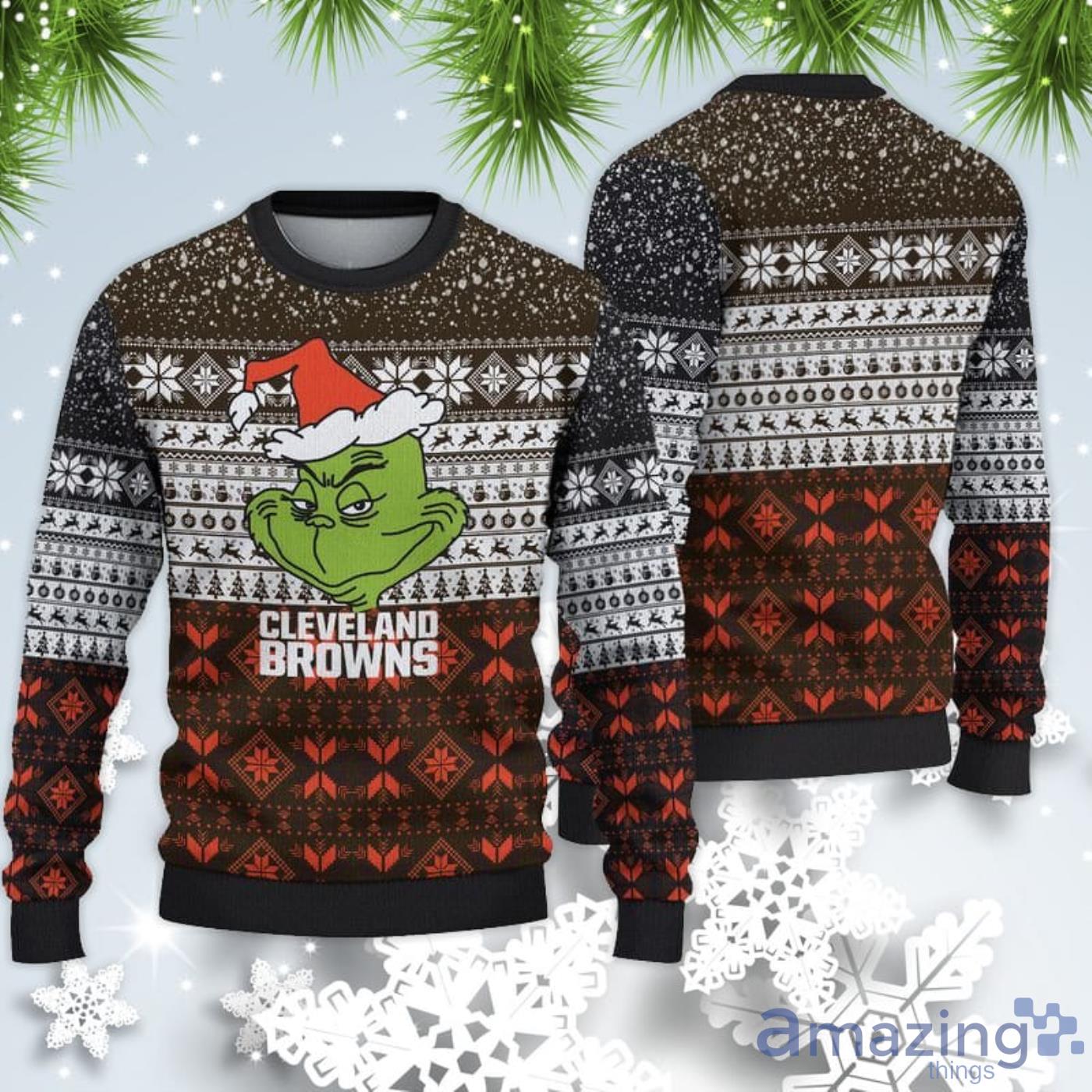 Cleveland Browns Christmas Grinch Sweater For Fans