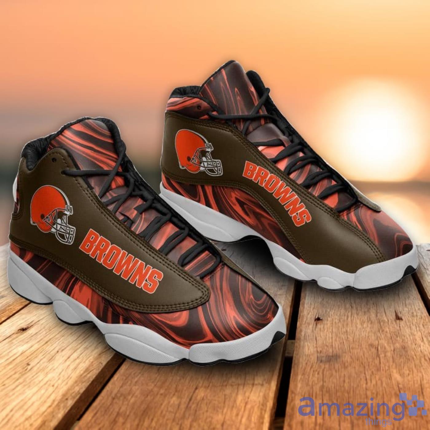 Cleveland Browns Marble Pattern Air Jordan 13 Shoes For Fans Product Photo 1 Cleveland Browns Marble Pattern Air Jordan 13 Shoes For Fans Product Photo 1
