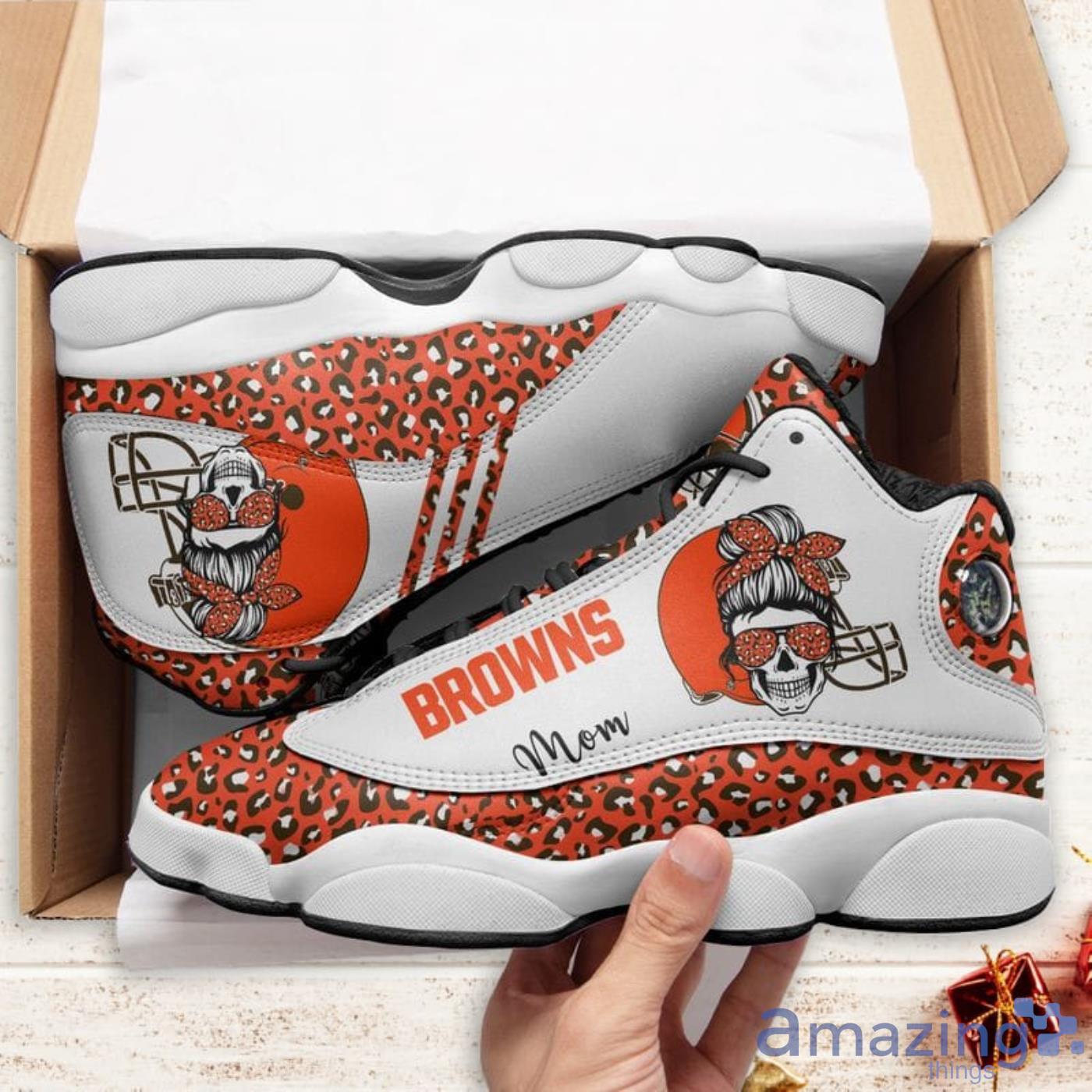 Cleveland Browns Mom Leopard Pattern Air Jordan 13 Shoes For Fans image Cleveland Browns Mom Leopard Pattern Air Jordan 13 Shoes For Fans Product Photo 2