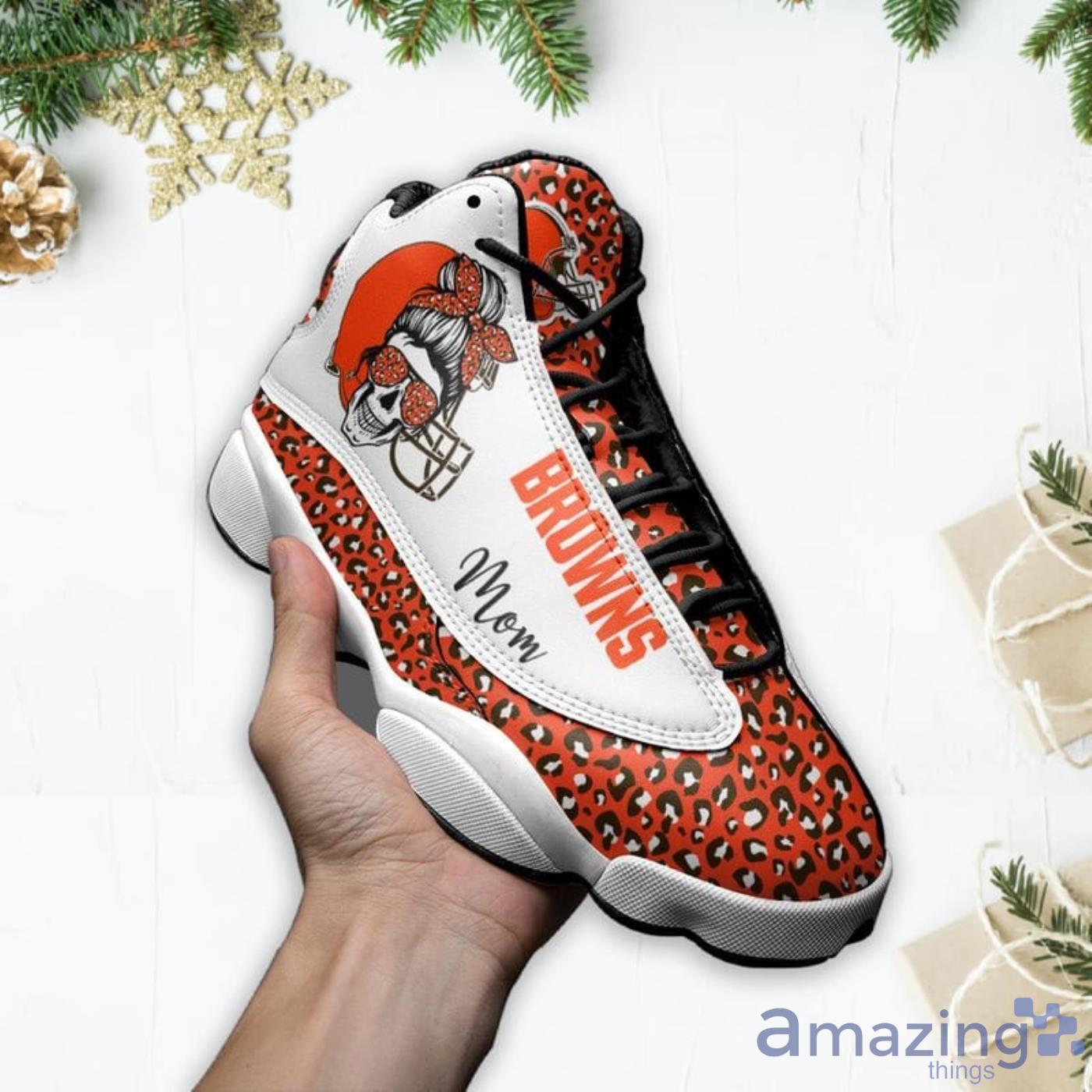 Cleveland Browns Mom Leopard Pattern Air Jordan 13 Shoes For Fans image Cleveland Browns Mom Leopard Pattern Air Jordan 13 Shoes For Fans Product Photo 3